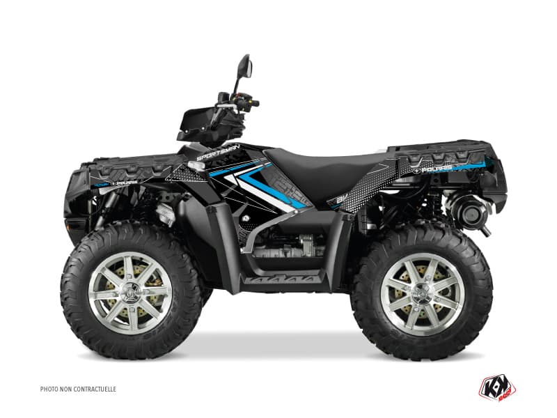 Kit graphique Quad Rock Polaris 550-850-1000 Sportsman Touring Noir Bleu