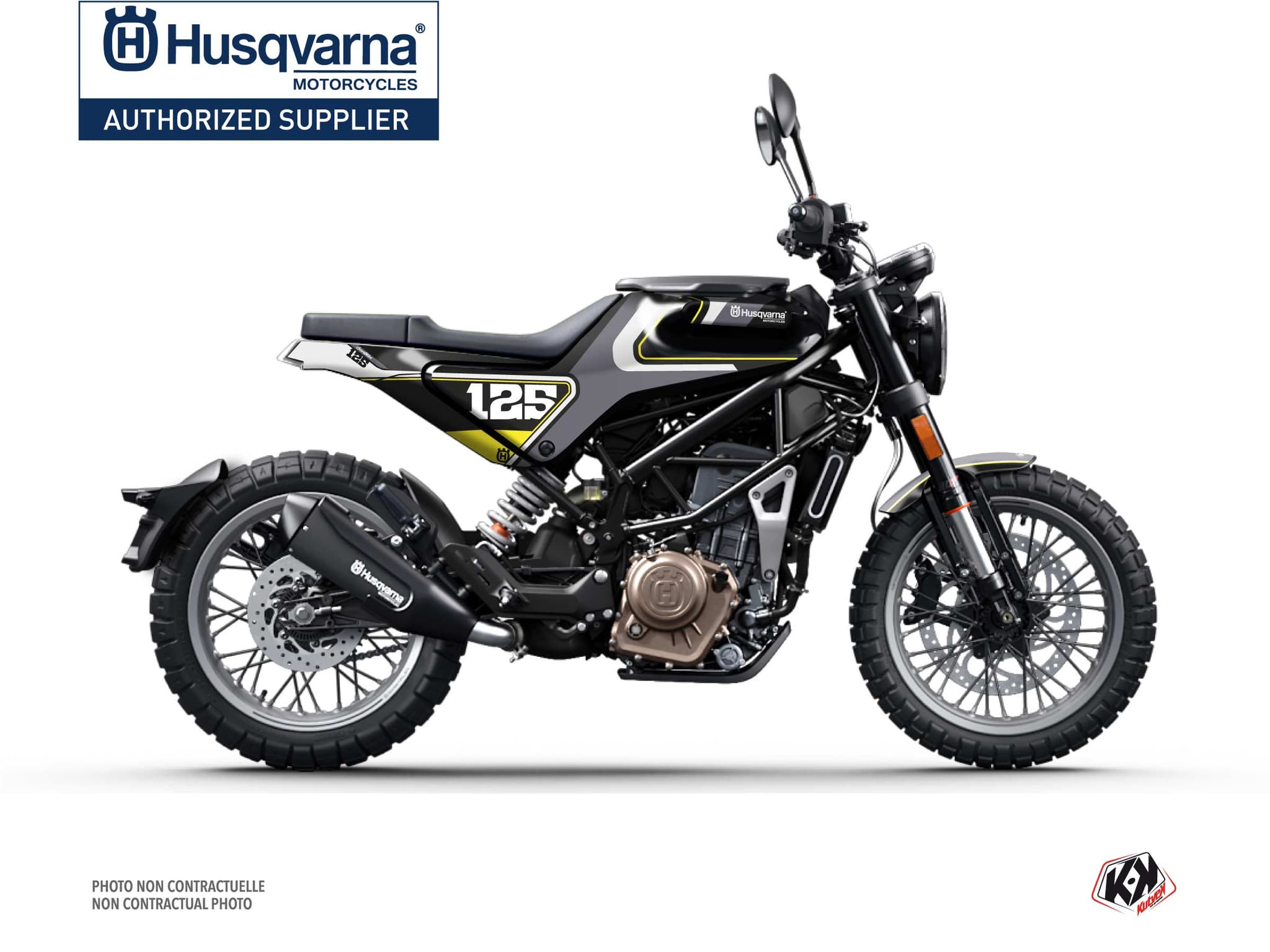 kit de decoración moto rocket husqvarna svartpilen 125 gris amarillo | Husqvarna | Kutvek