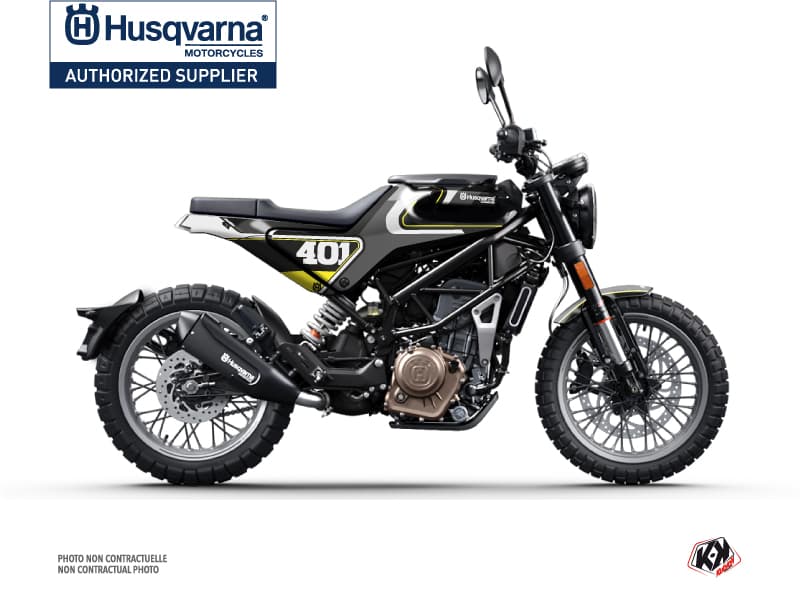kit graphique moto husqvarna svartpilen 401 rocket gris-jaune | Husqvarna | Kutvek