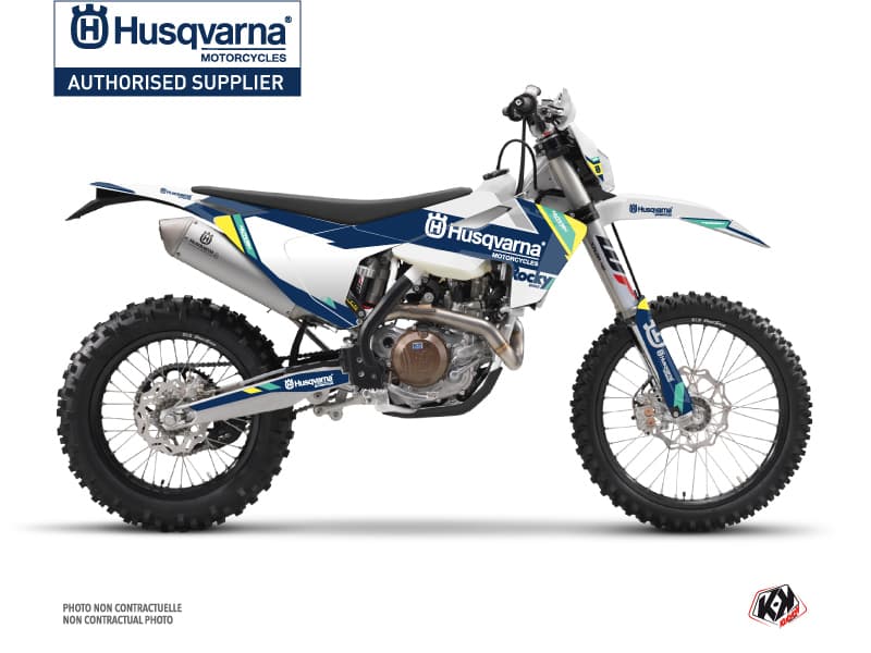 kit graphique motocross husqvarna te 150 rocky bleu