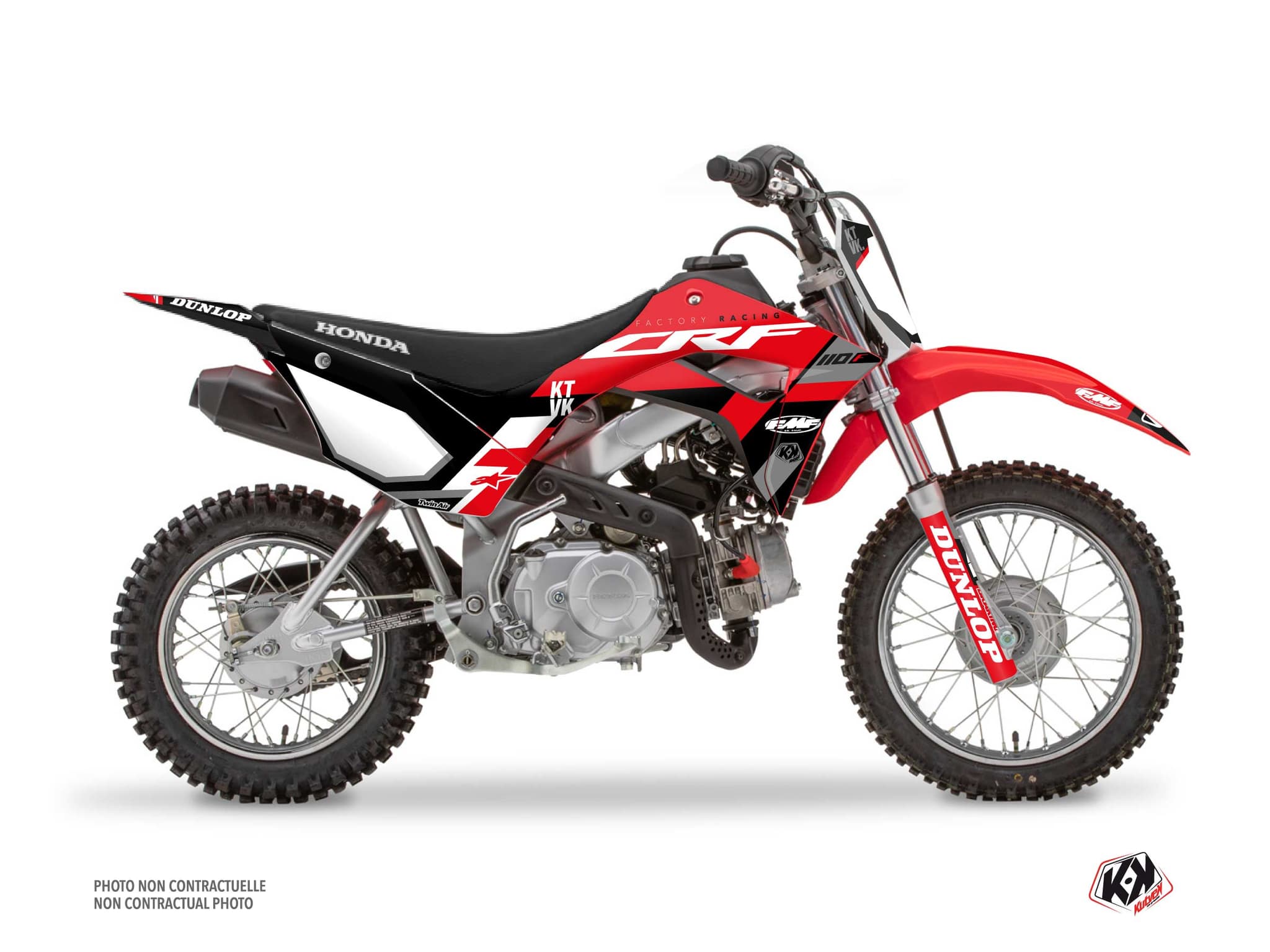 kit graphique motocross rookie honda 110f crf rouge