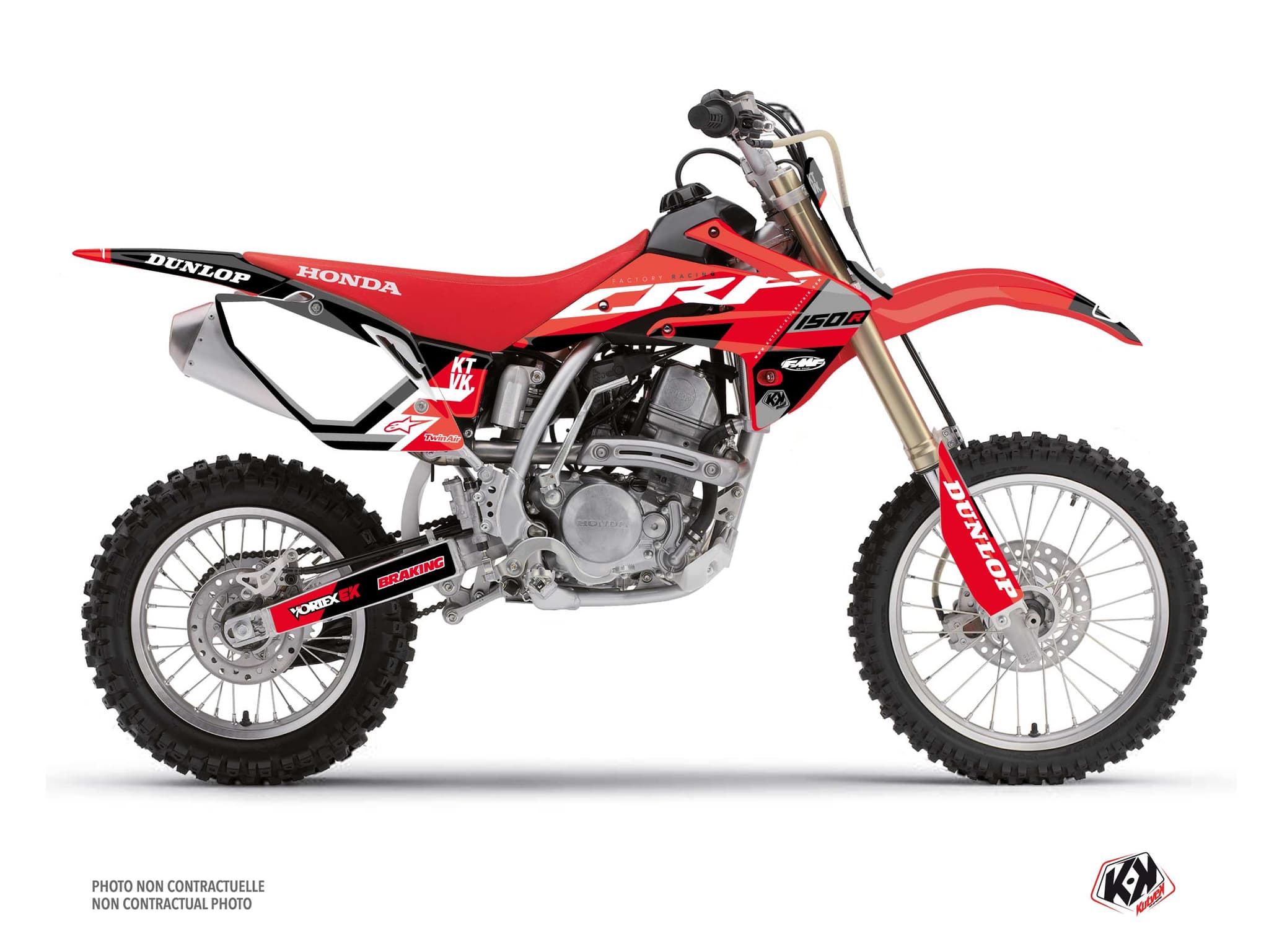 kit graphique motocross honda crf 150 r rookie rouge