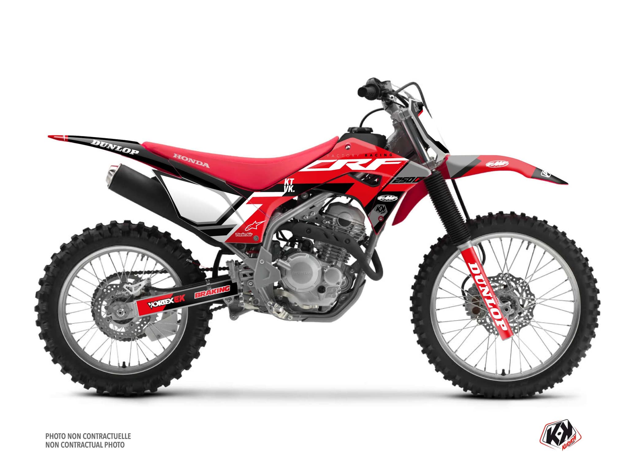 kit graphique motocross honda crf 250 f rookie rouge