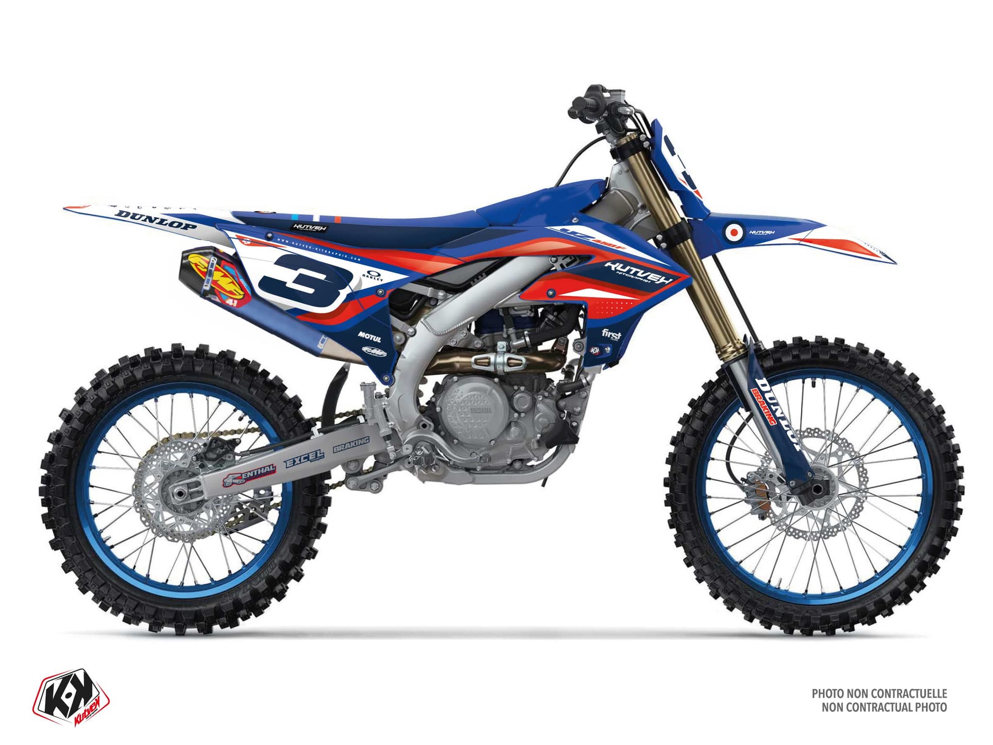 Dirt Bike Yamaha YZ 450 F S2R K24 Blue Graphic Kit