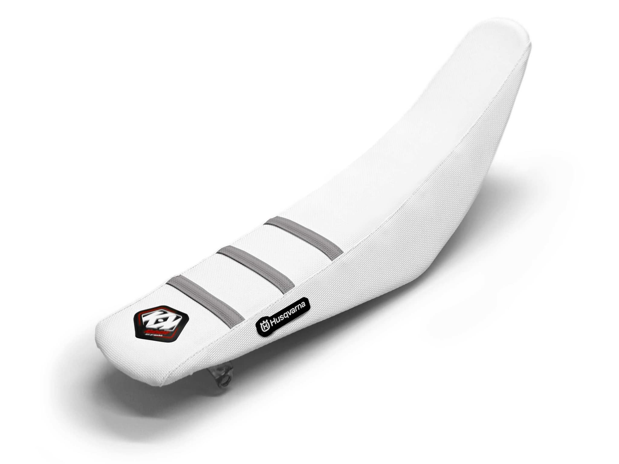 Seat Cover Dirt Bike HUSQVARNA White/Grey 3 Ribs
