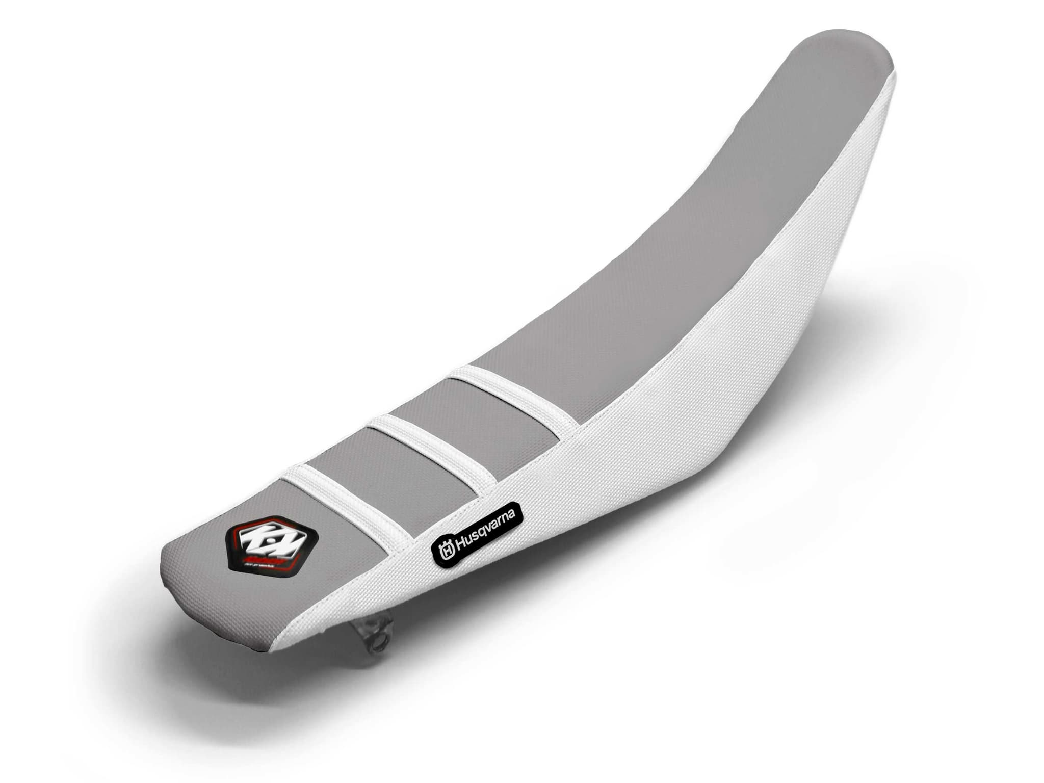 HUSQVARNA Dirt Bike Seat Cover White/Grey 3 Ribs