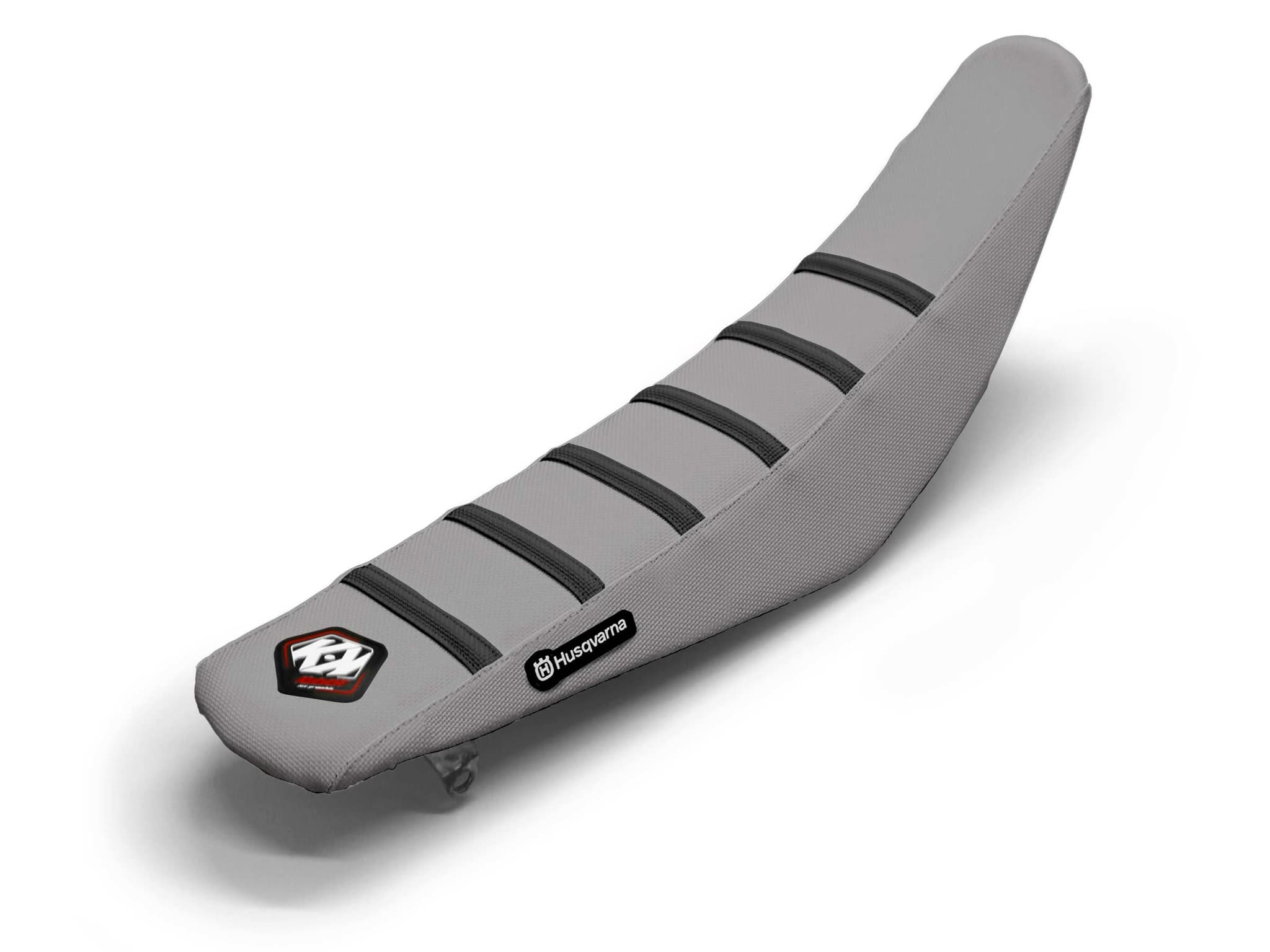 HUSQVARNA Dirt Bike Seat Cover Black/Grey 6 Ribs