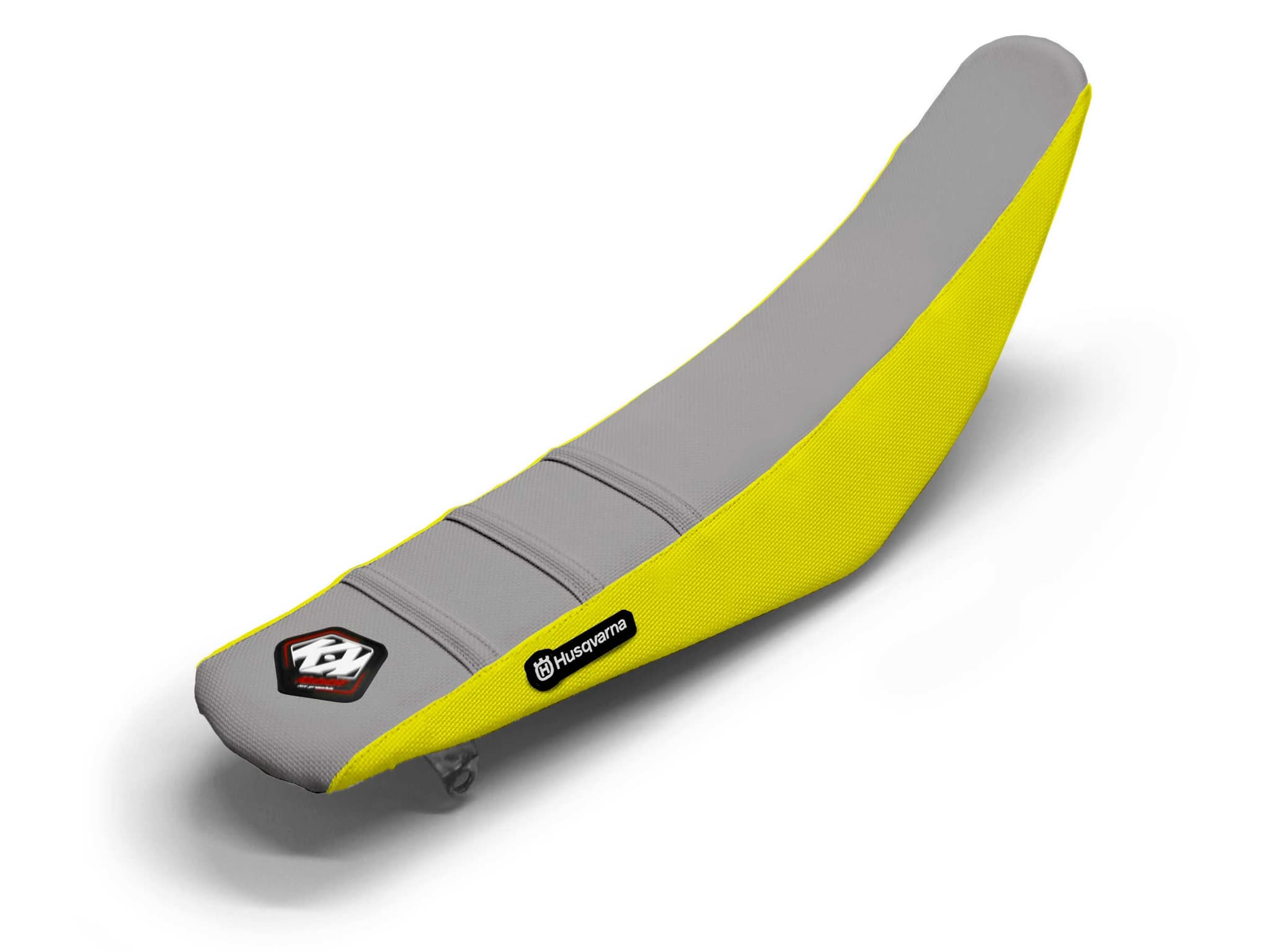 HUSQVARNA Dirt Bike Seat Cover Yellow/Grey 3 Ribs