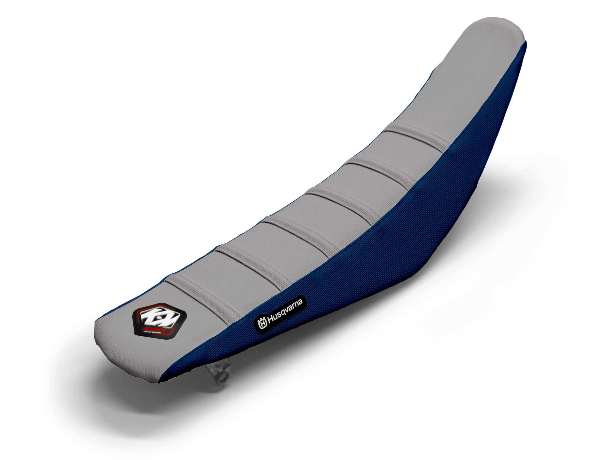 HUSQVARNA Dirt Bike Seat Cover Grey/Navy 6 Ribs