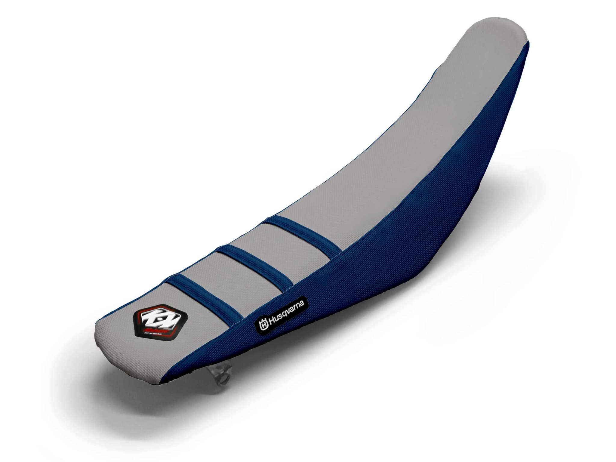HUSQVARNA Dirt Bike Seat Cover Grey/Navy 3 Ribs