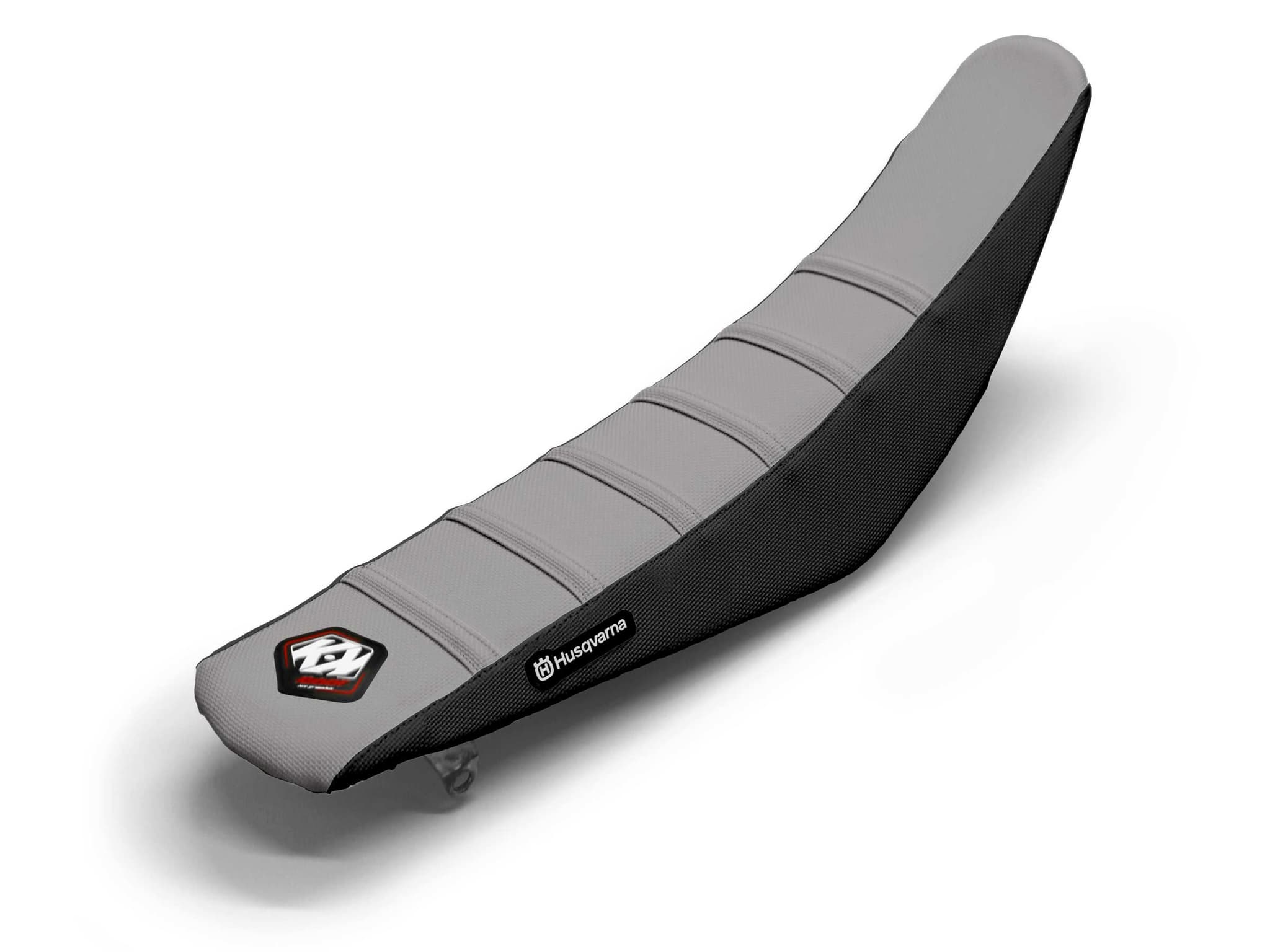 HUSQVARNA Dirt Bike Seat Cover Black/Grey 6 Ribs