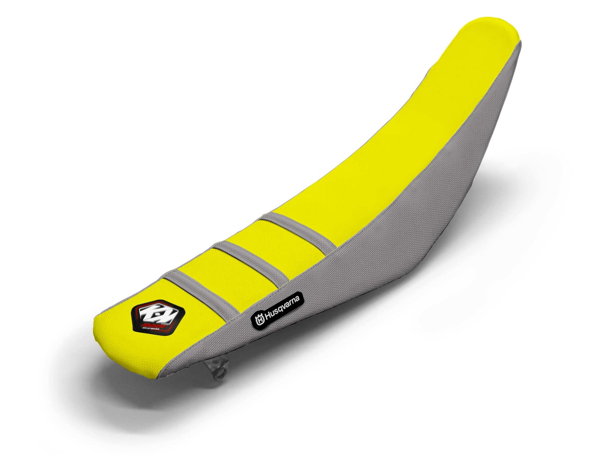 HUSQVARNA Dirt Bike Seat Cover Yellow/Grey 3 Ribs