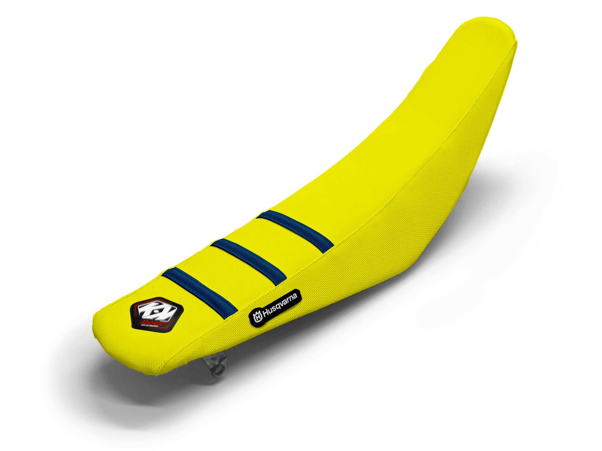 HUSQVARNA Dirt Bike Seat Cover Yellow/Navy 3 Ribs