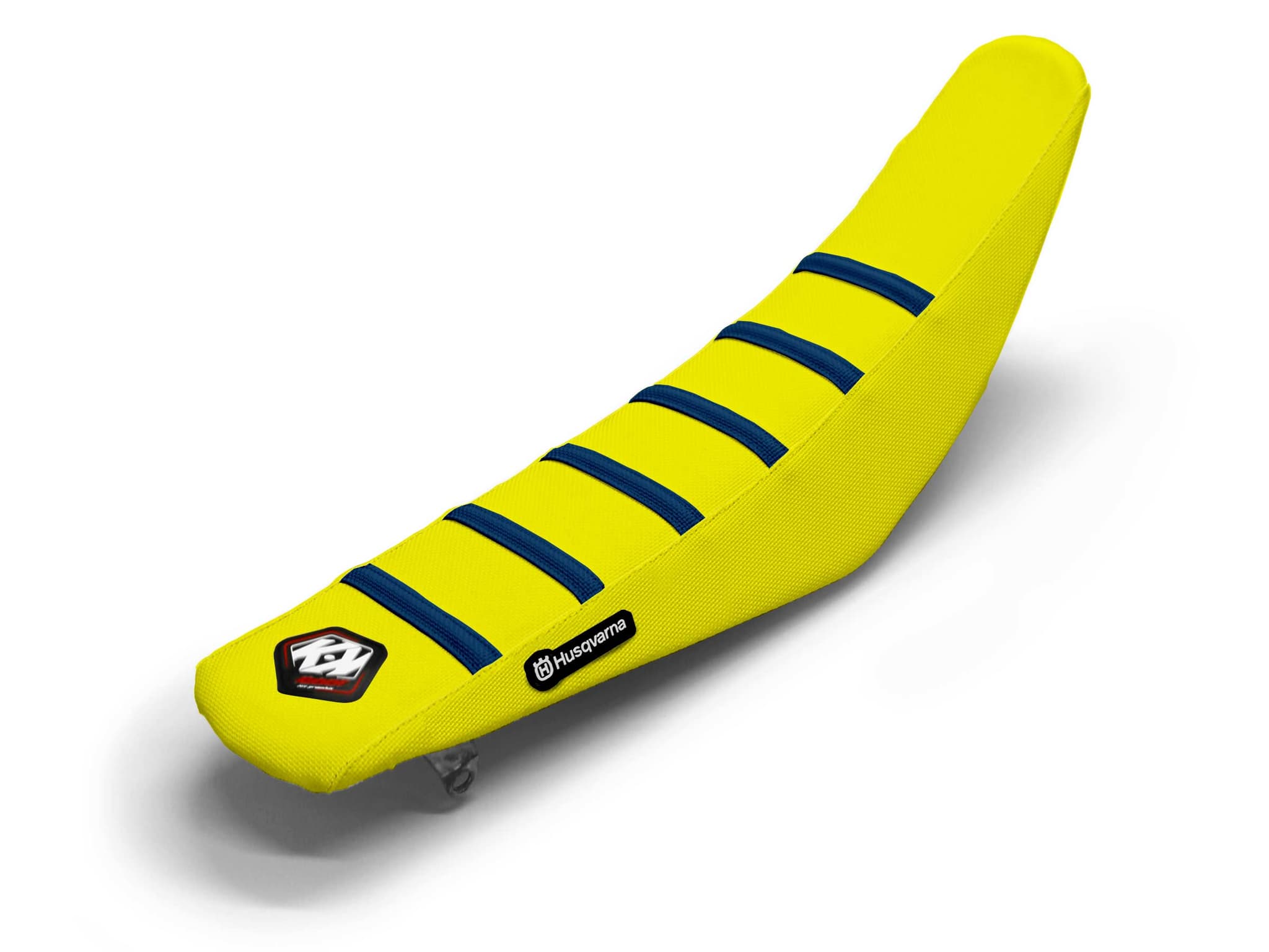 HUSQVARNA Dirt Bike Seat Cover Yellow/Navy 6 Ribs