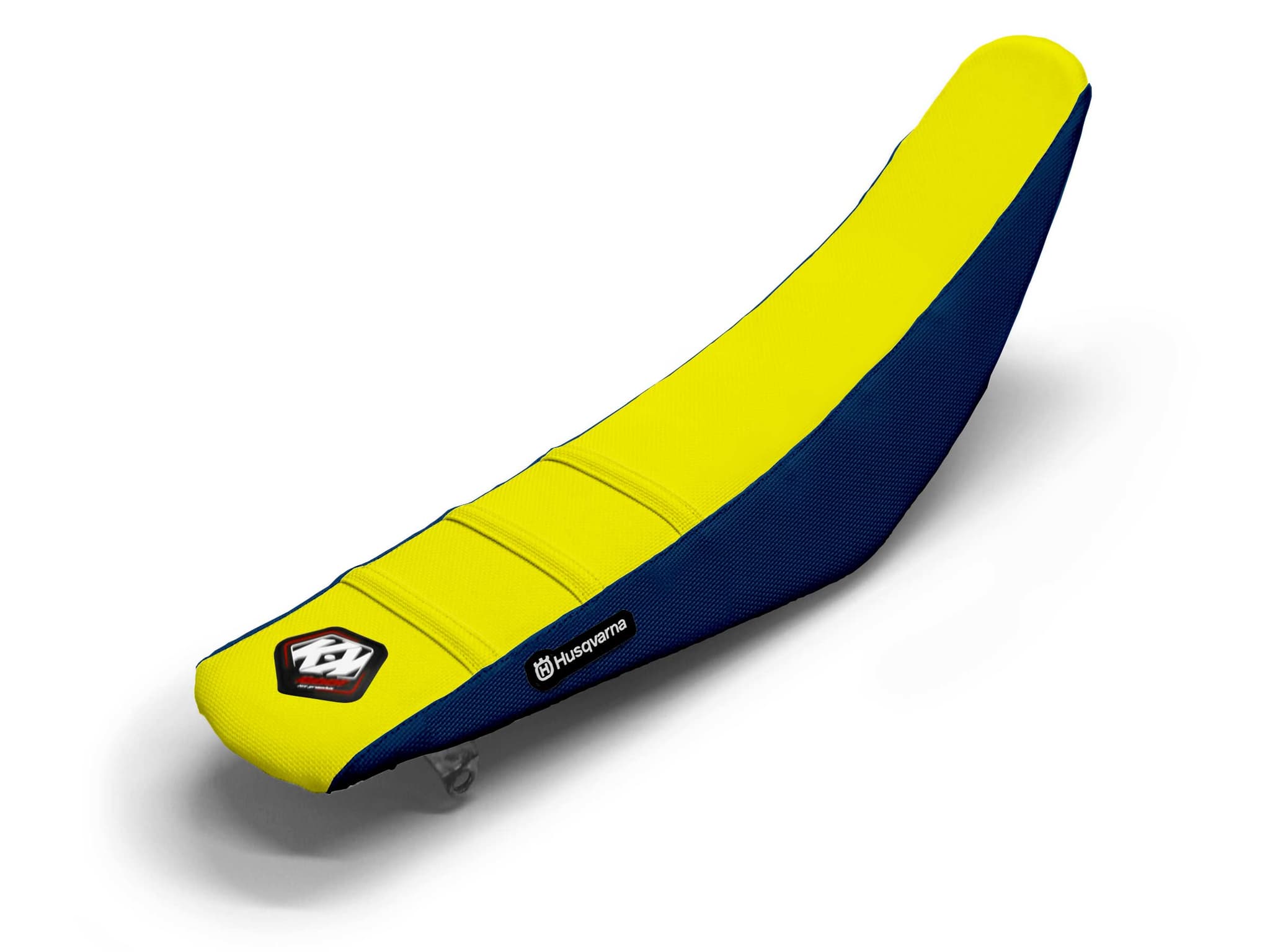 HUSQVARNA Dirt Bike Seat Cover Yellow/Navy 3 Ribs