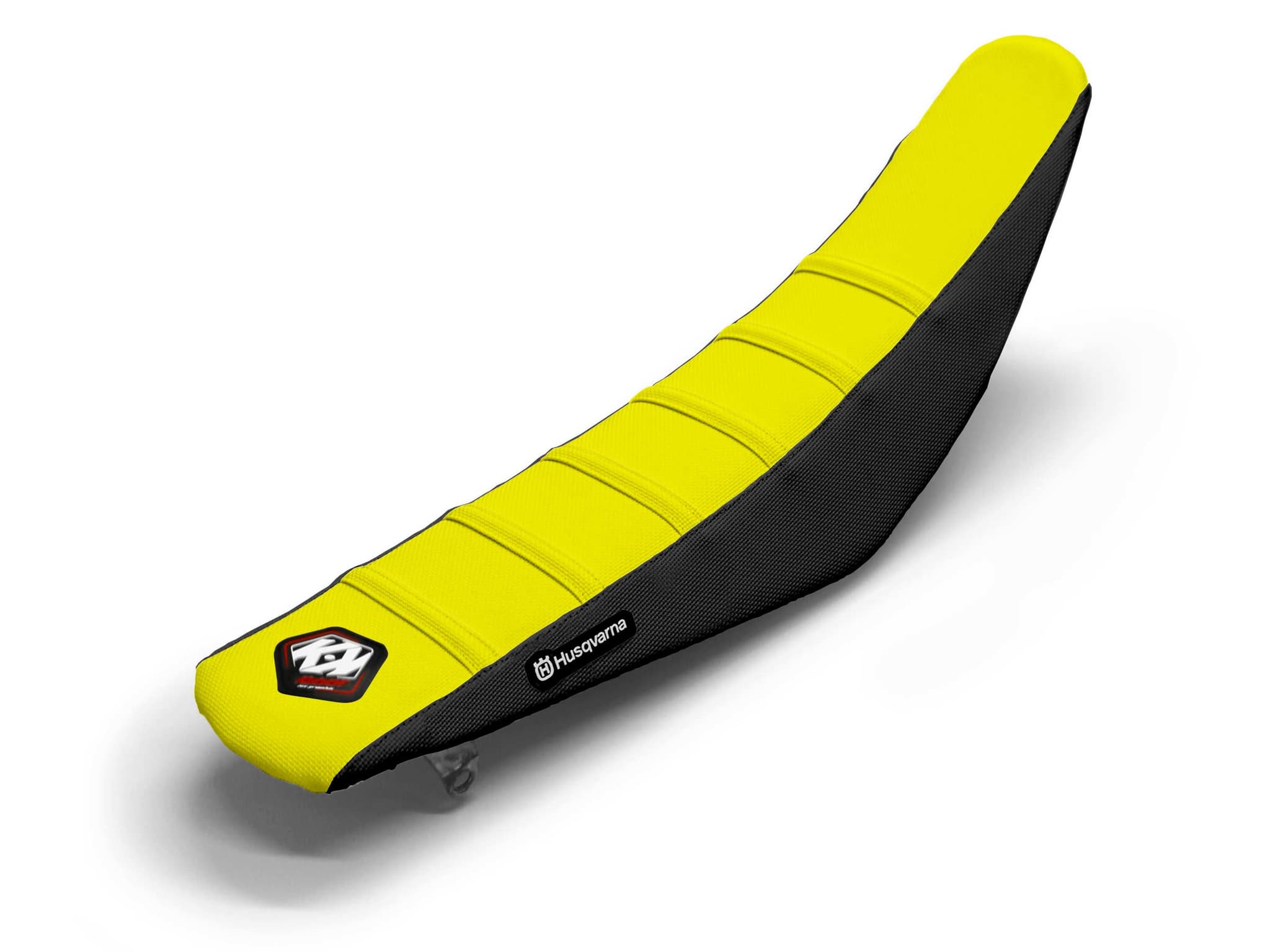 HUSQVARNA Dirt Bike Seat Cover Black/Yellow 6 Ribs