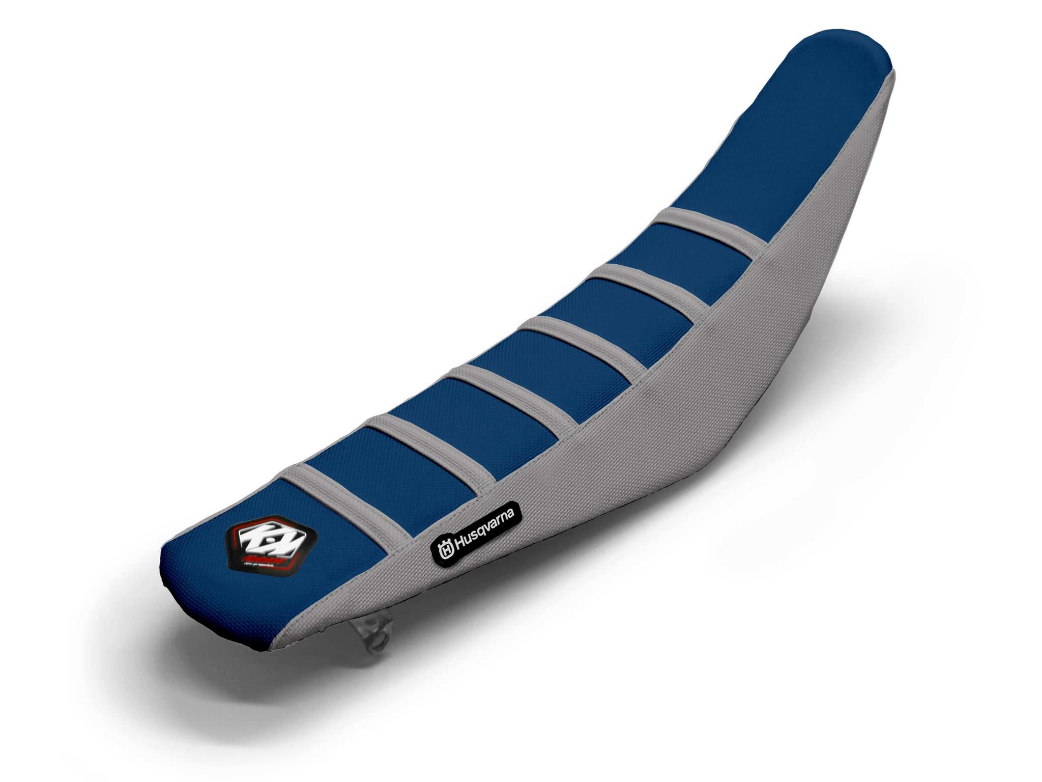 HUSQVARNA Dirt Bike Seat Cover Grey/Navy 6 Ribs