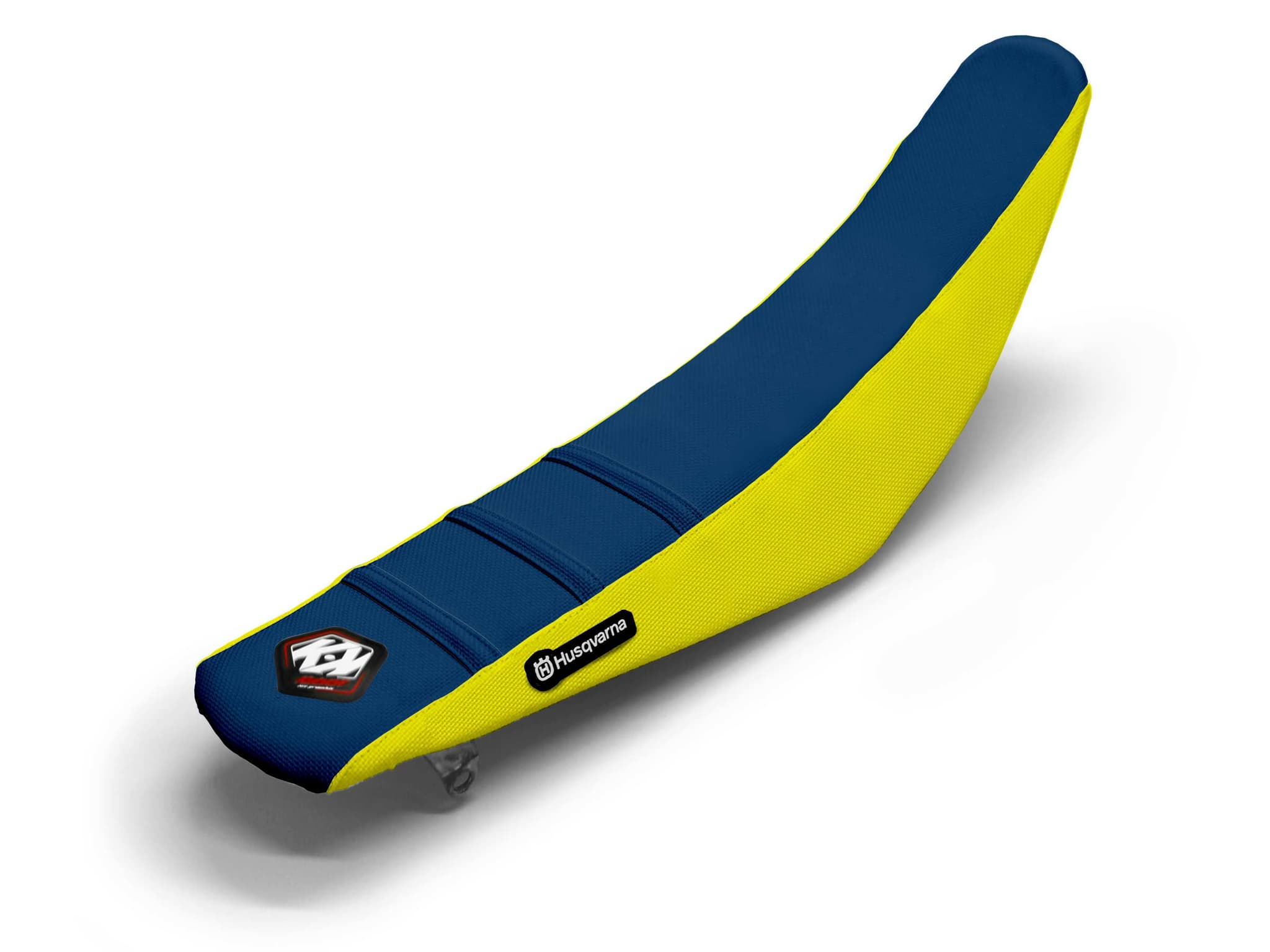 HUSQVARNA Dirt Bike Seat Cover Yellow/Navy 3 Ribs