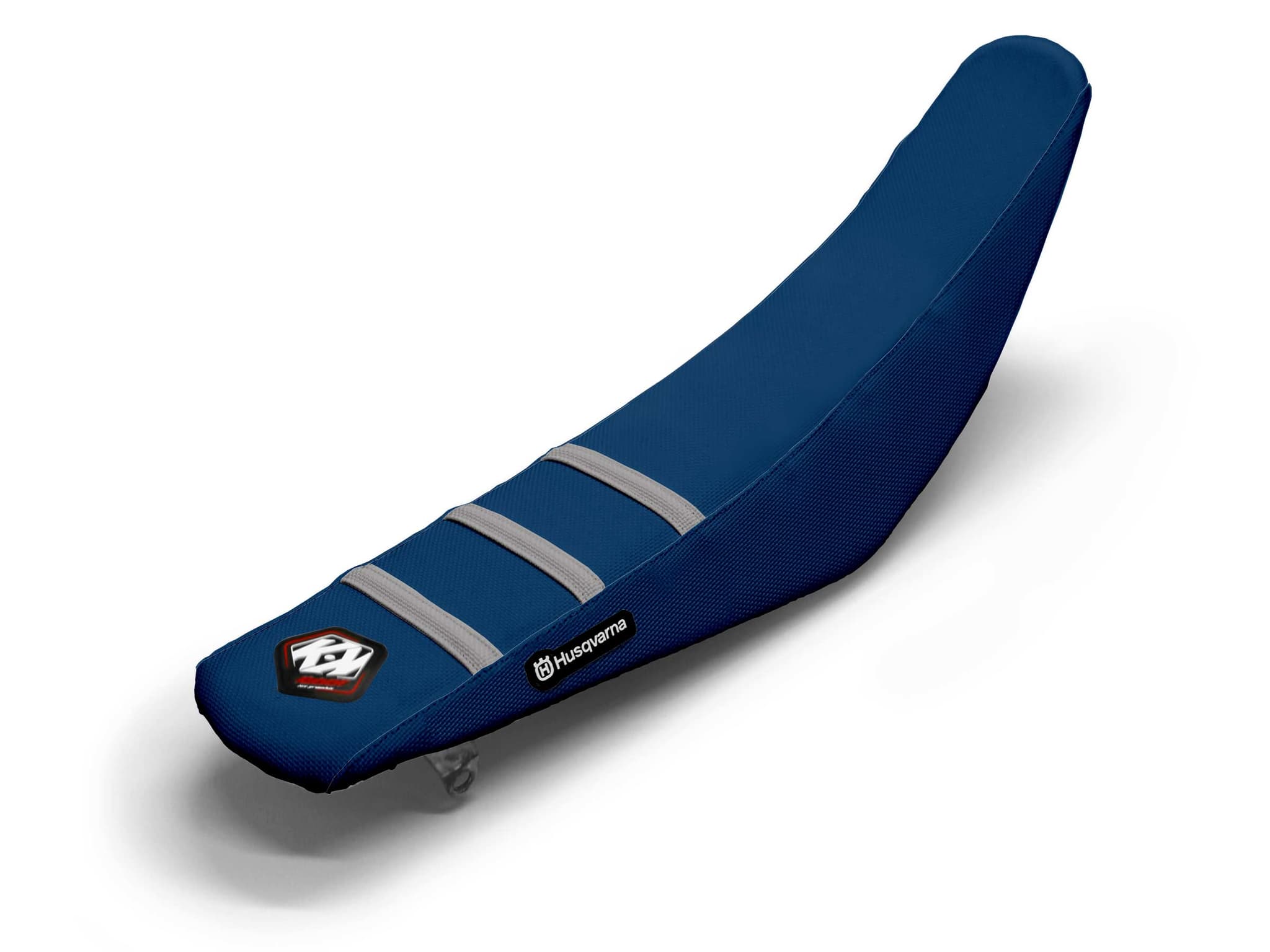 HUSQVARNA Dirt Bike Seat Cover Grey/Navy 3 Ribs