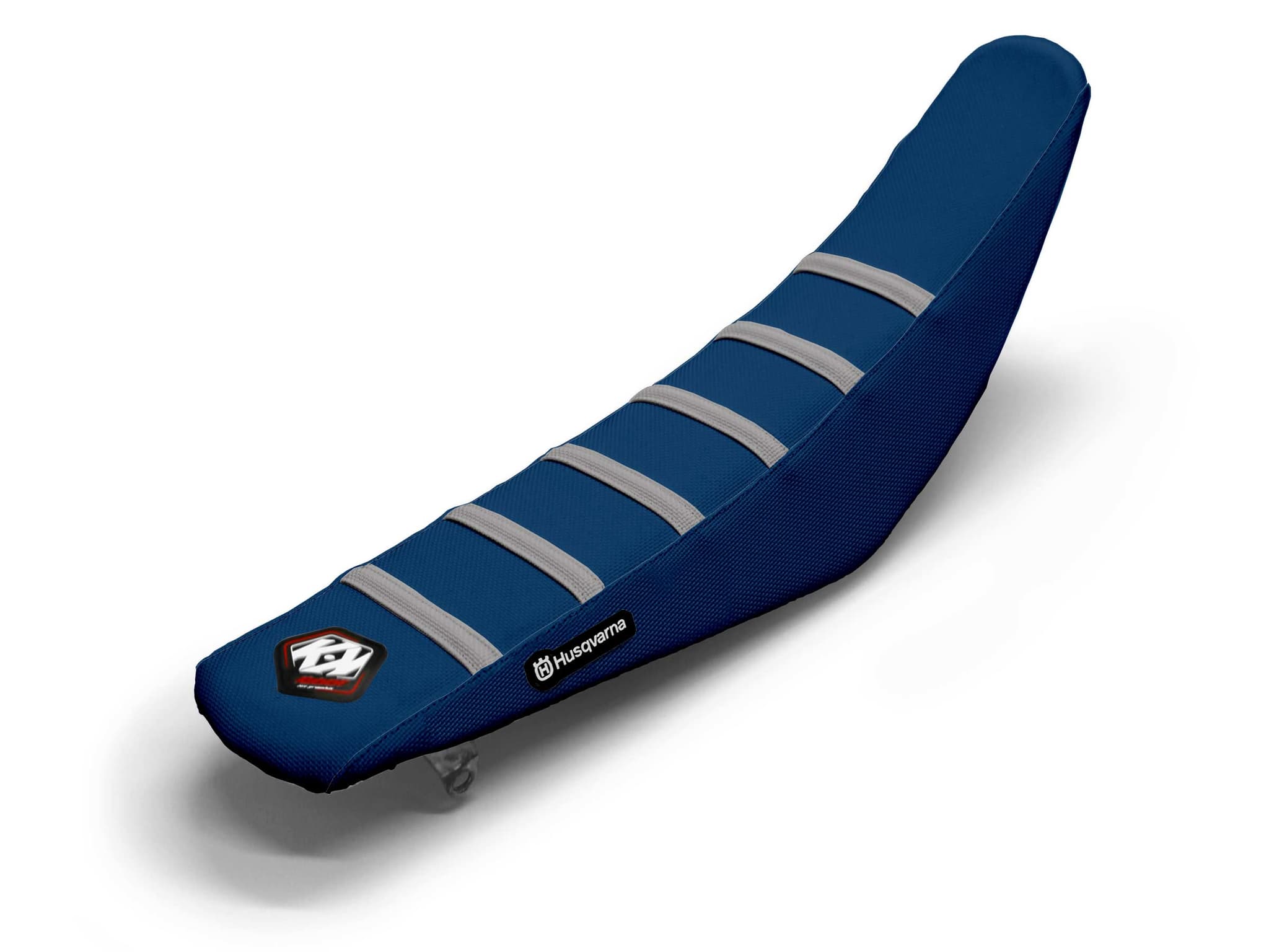 HUSQVARNA Dirt Bike Seat Cover Grey/Navy 6 Ribs