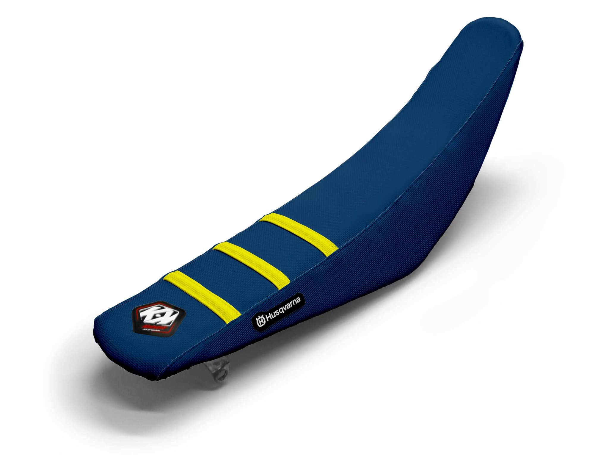 HUSQVARNA Dirt Bike Seat Cover Yellow/Navy 3 Ribs