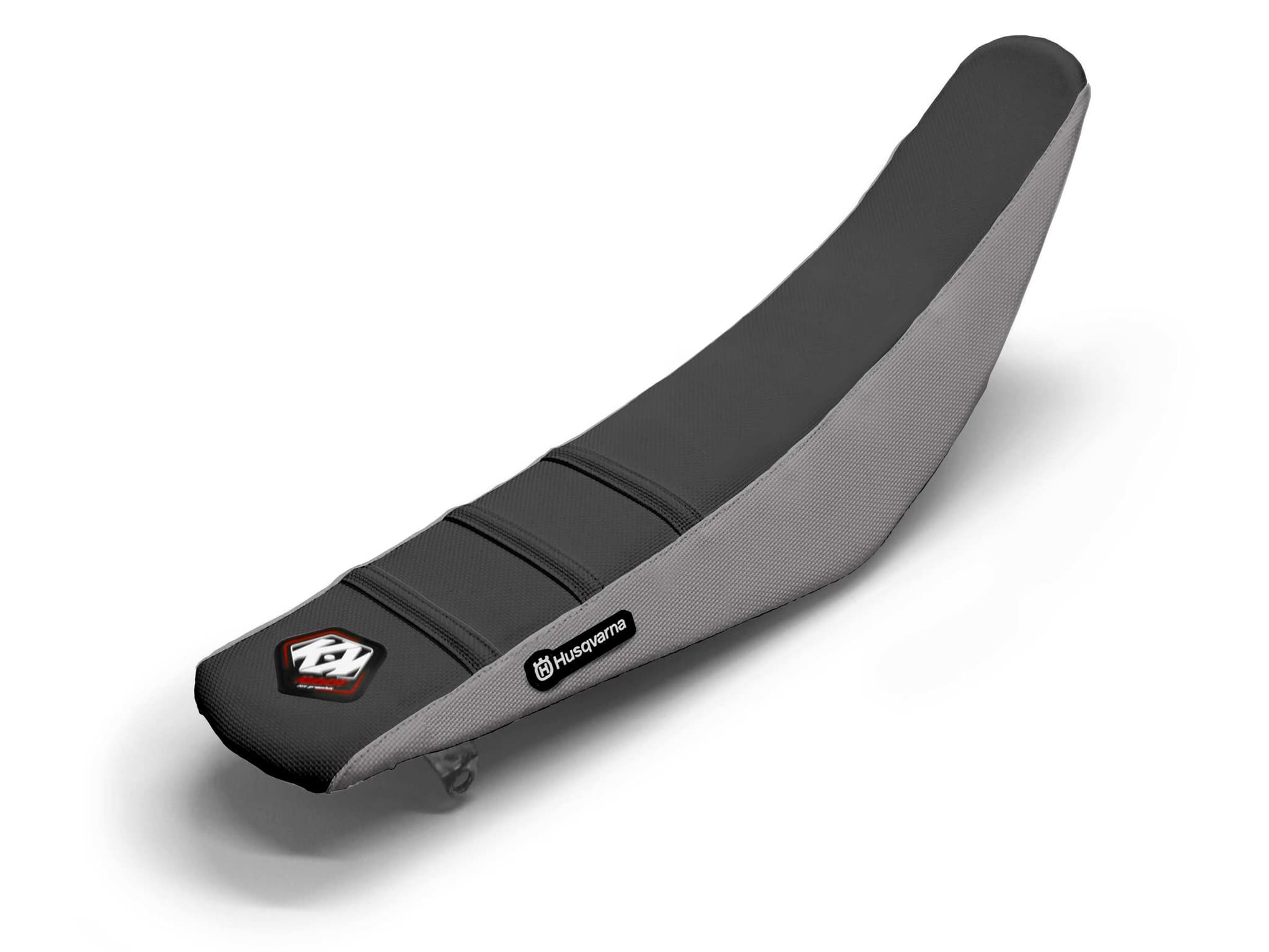 HUSQVARNA Dirt Bike Seat Cover Black/Grey 3 Ribs