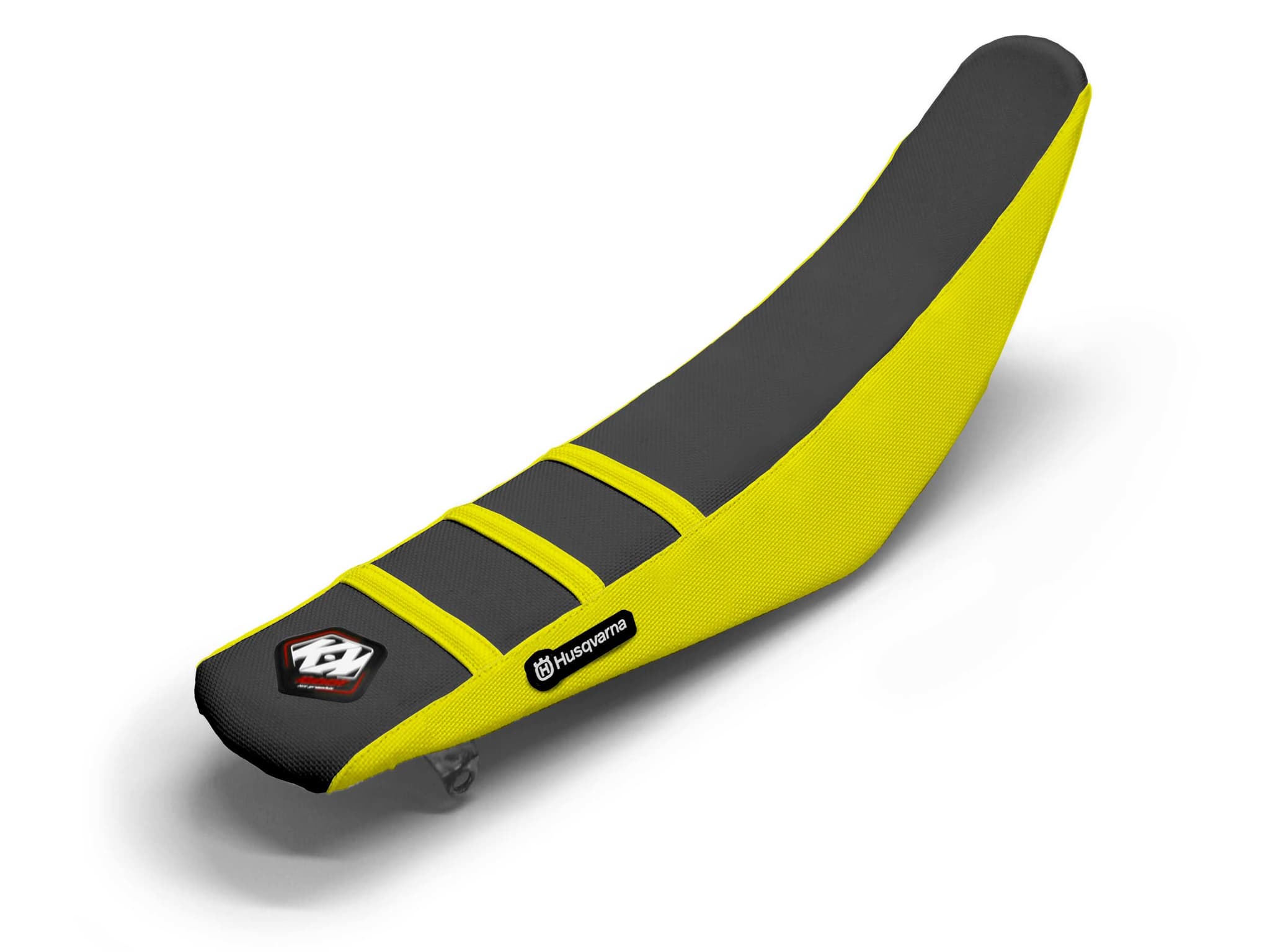 HUSQVARNA Dirt Bike Seat Cover Black/Yellow 3 Ribs