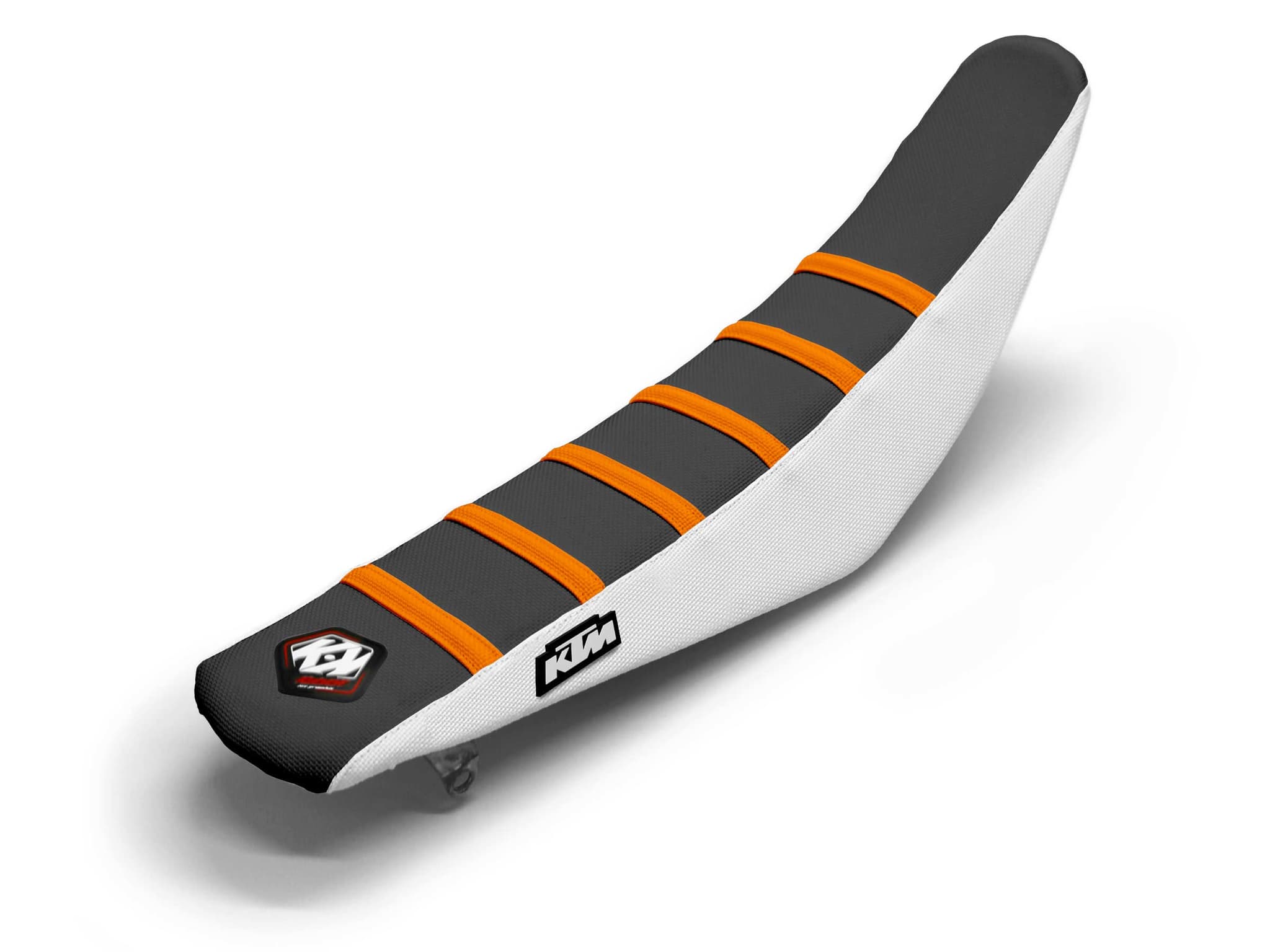 housse de selle motocross ktm blanc/noir/orange 6 ribs | KTM | Kutvek