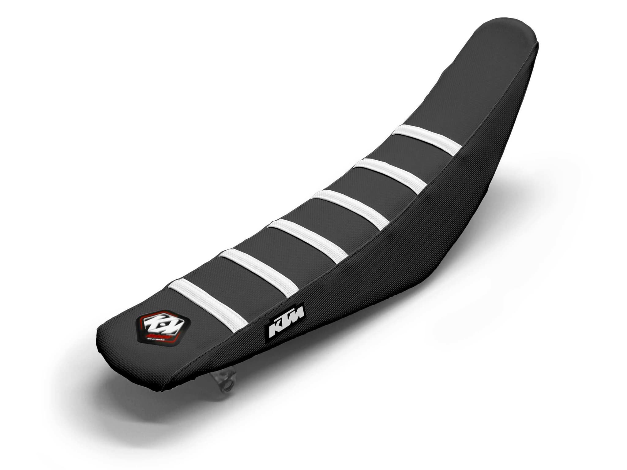 housse de selle motocross ktm blanc/noir 6 ribs | KTM | Kutvek
