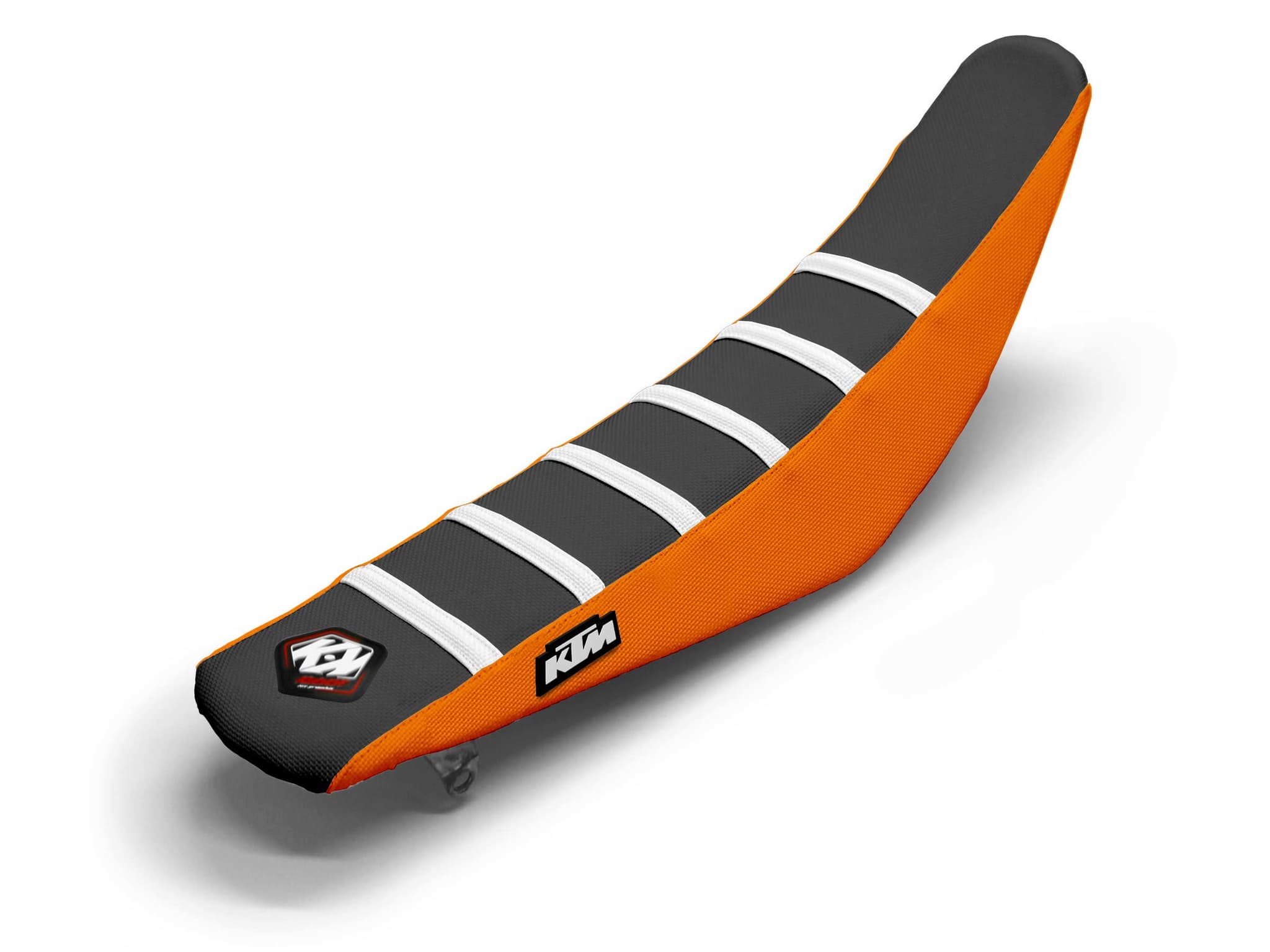 housse de selle motocross ktm blanc/noir/orange 6 ribs | KTM | Kutvek