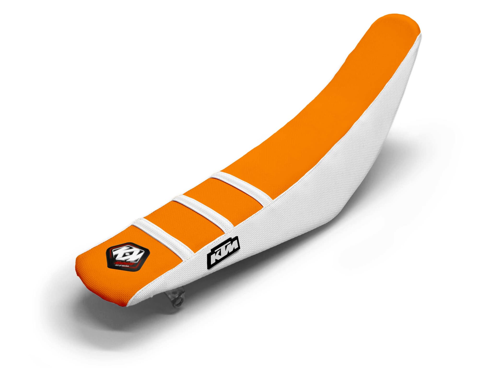 housse de selle motocross ktm blanc/orange 3 ribs | KTM | Kutvek