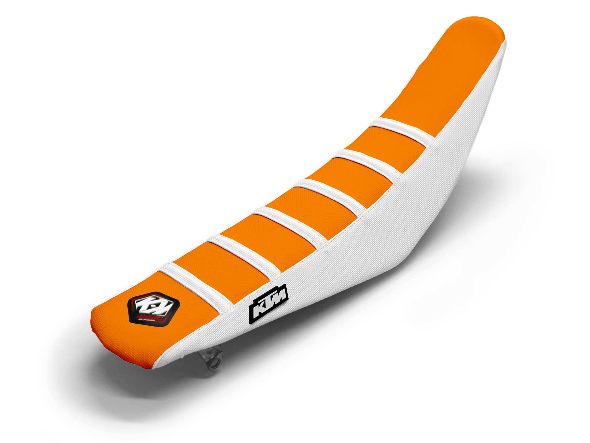 housse de selle motocross ktm blanc/orange 6 ribs | KTM | Kutvek