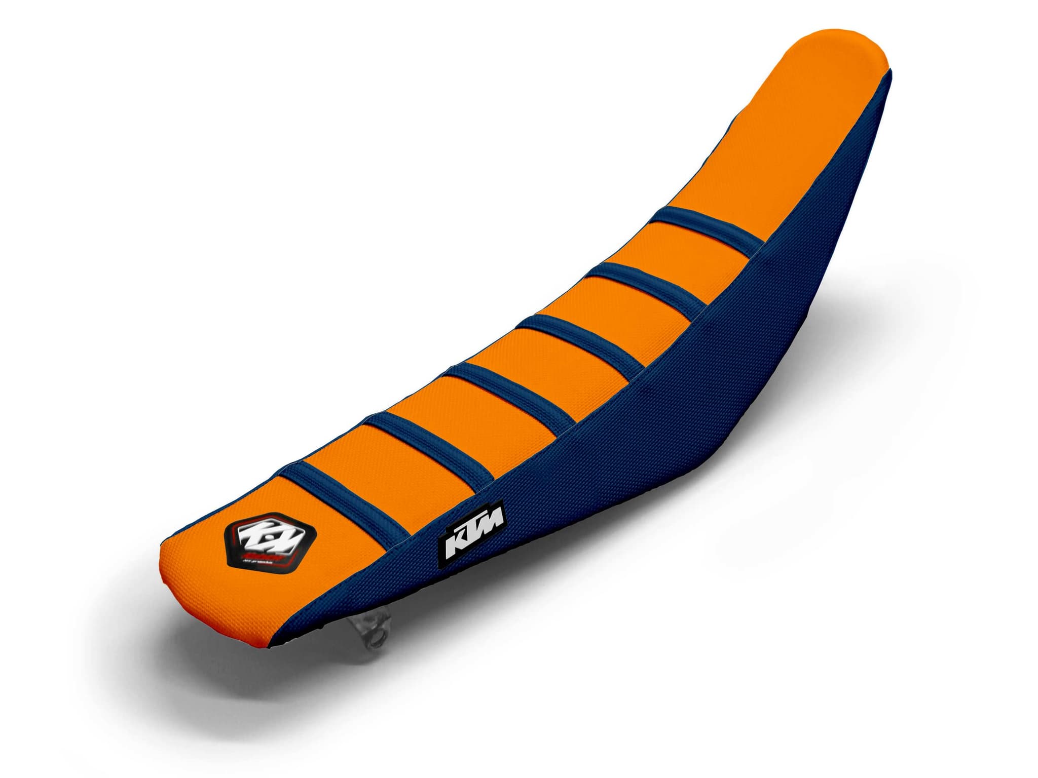 KTM Dirt Bike Seat Cover Orange/Navy 6 Ribs