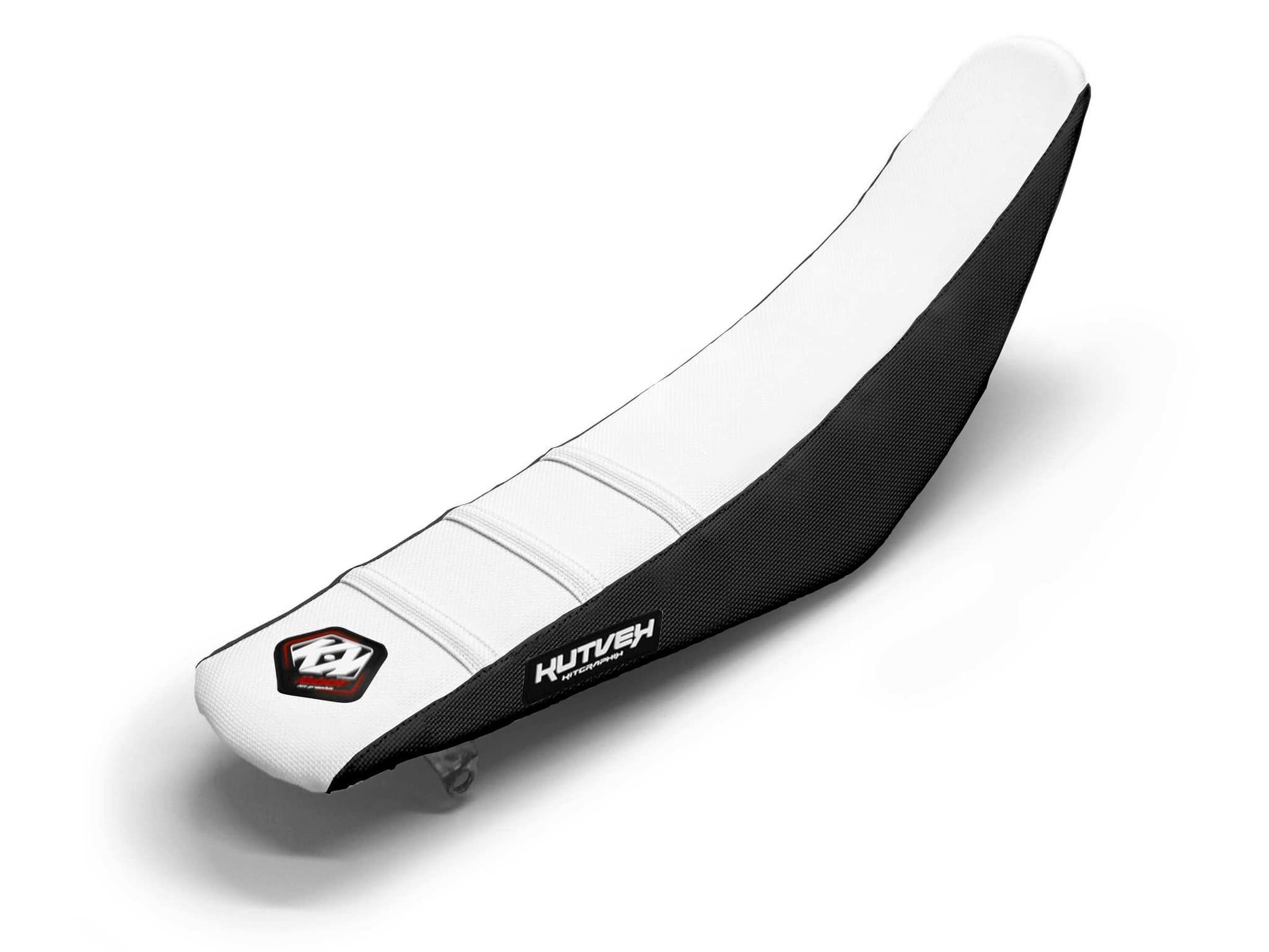 Dirt Bike Seat Cover White/Black 3 Ribs
