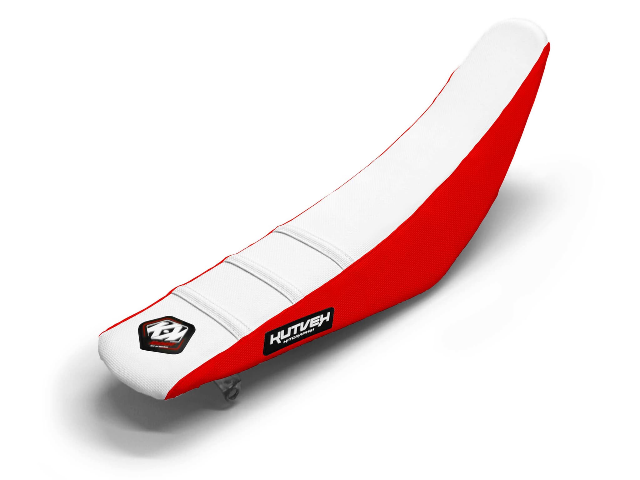 Dirt Bike Seat Cover Red/White 3 Ribs