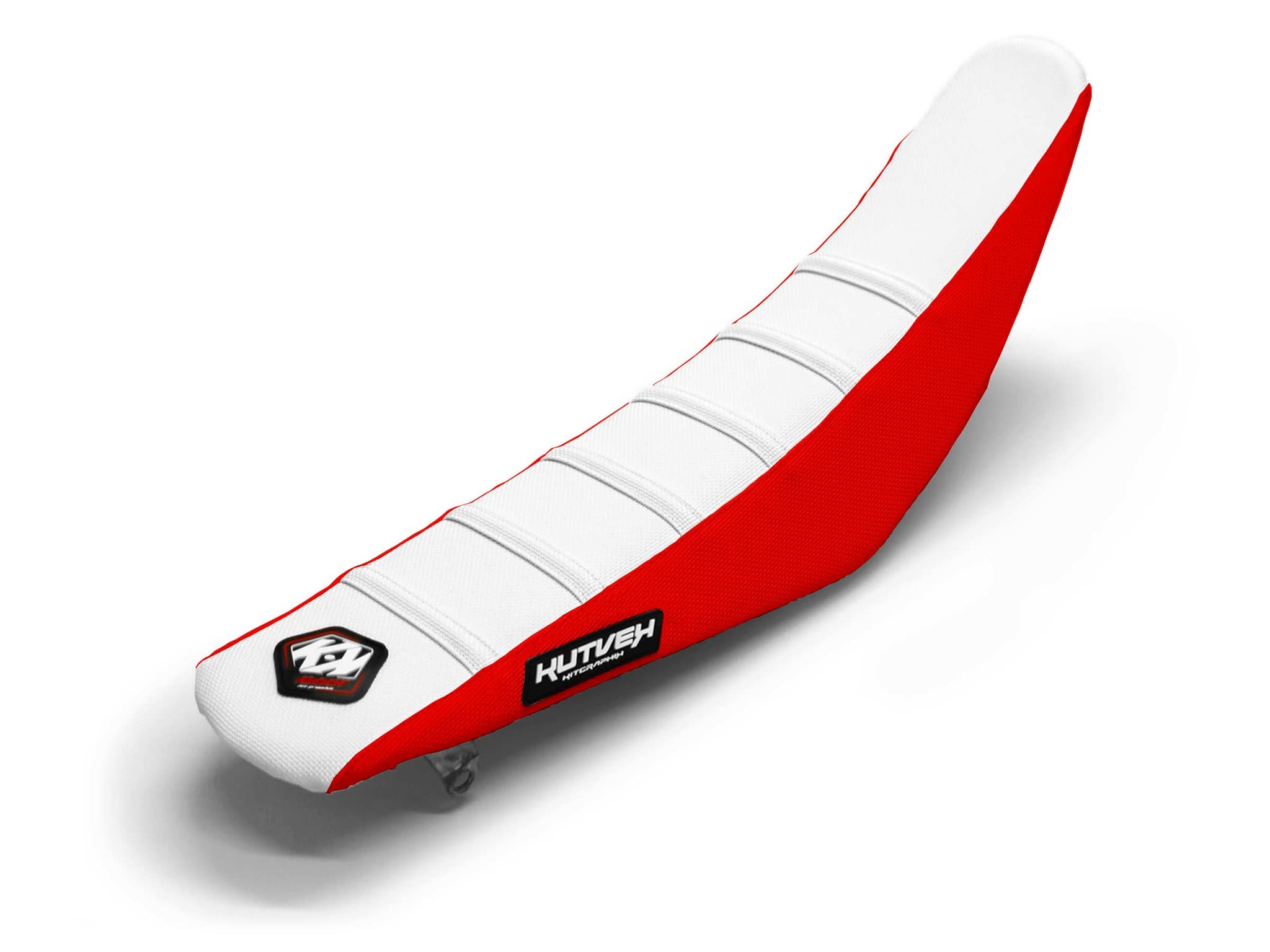 Dirt Bike Seat Cover Red/White 6 Ribs