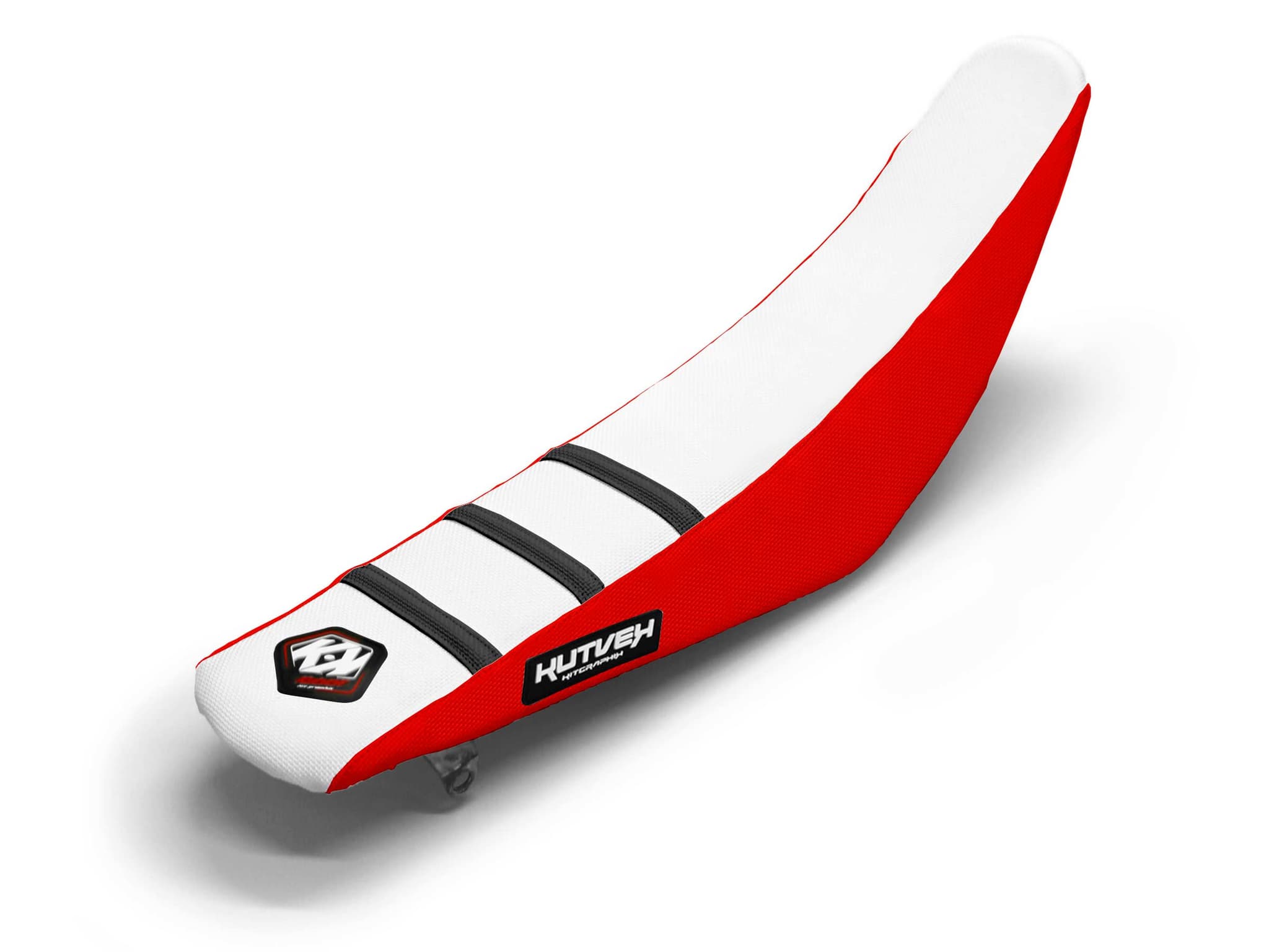 Dirt Bike Seat Cover Red/White/Black 3 Ribs
