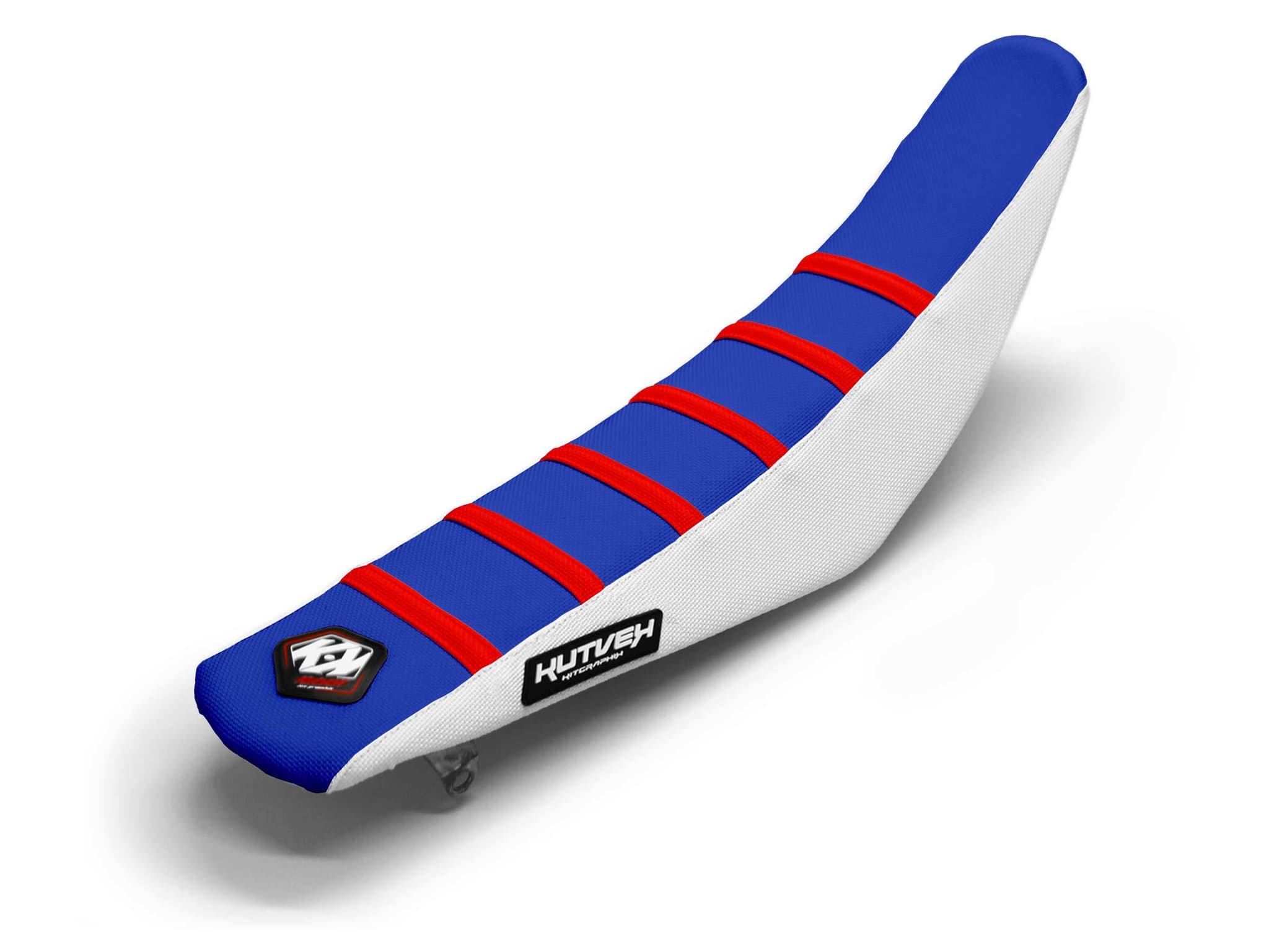 Dirt Bike Seat Cover Red/White/Blue 6 Ribs