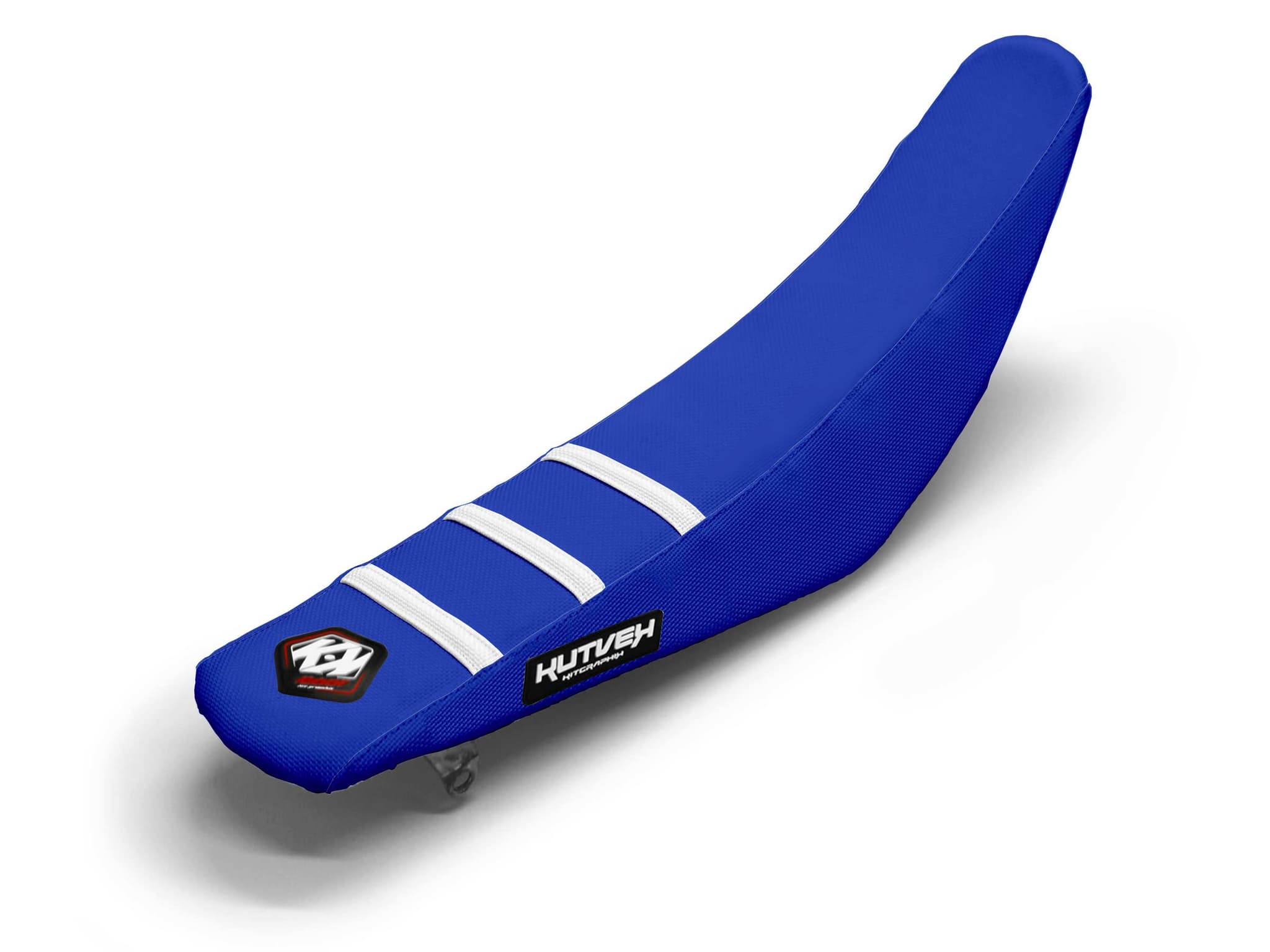 Dirt Bike Seat Cover White/Blue 3 Ribs
