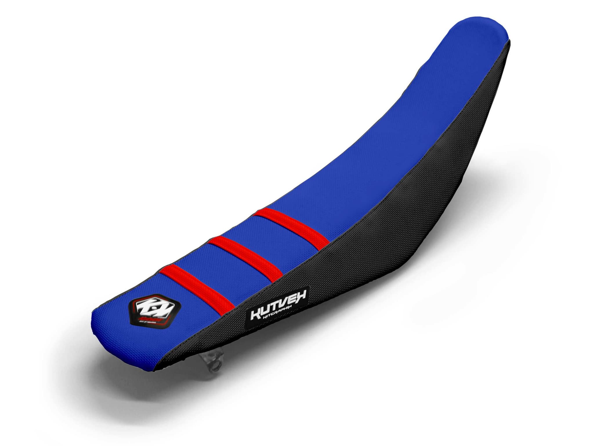 Dirt Bike Seat Cover Red/Black/Blue 3 Ribs