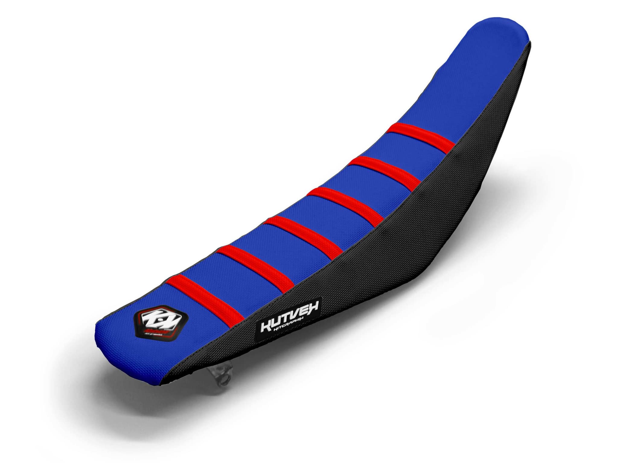 Dirt Bike Seat Cover Red/Black/Blue 6 Ribs