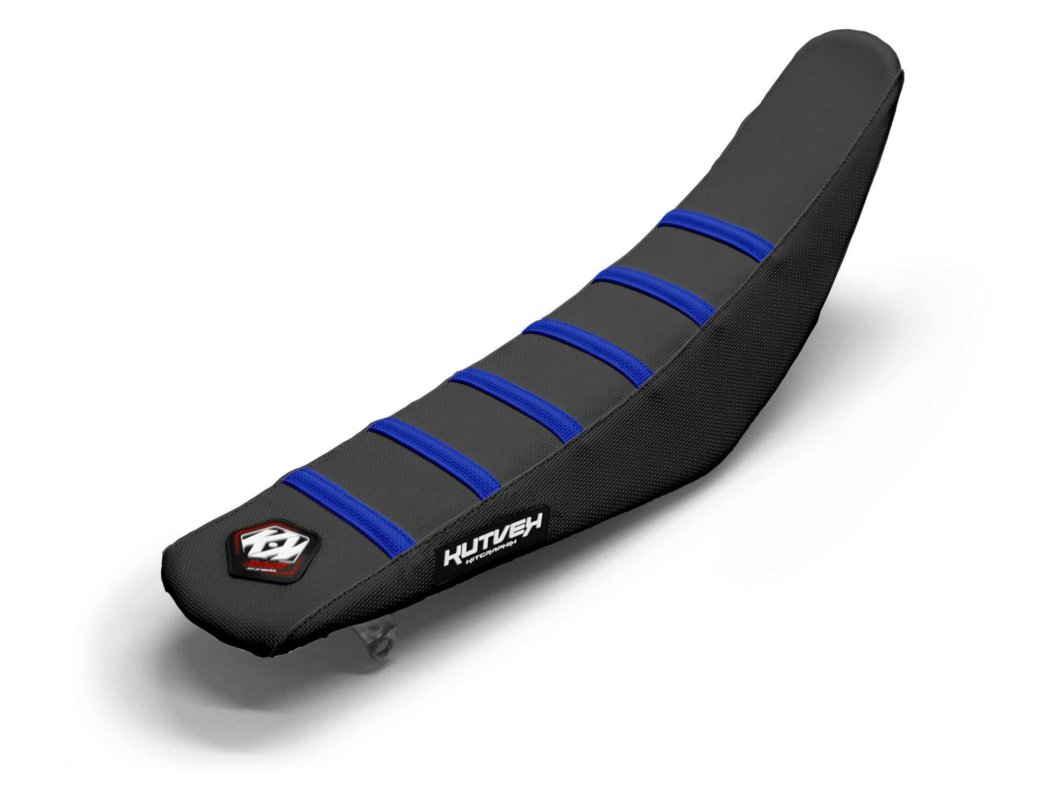 Dirt Bike Seat Cover Black/Blue 6 Ribs