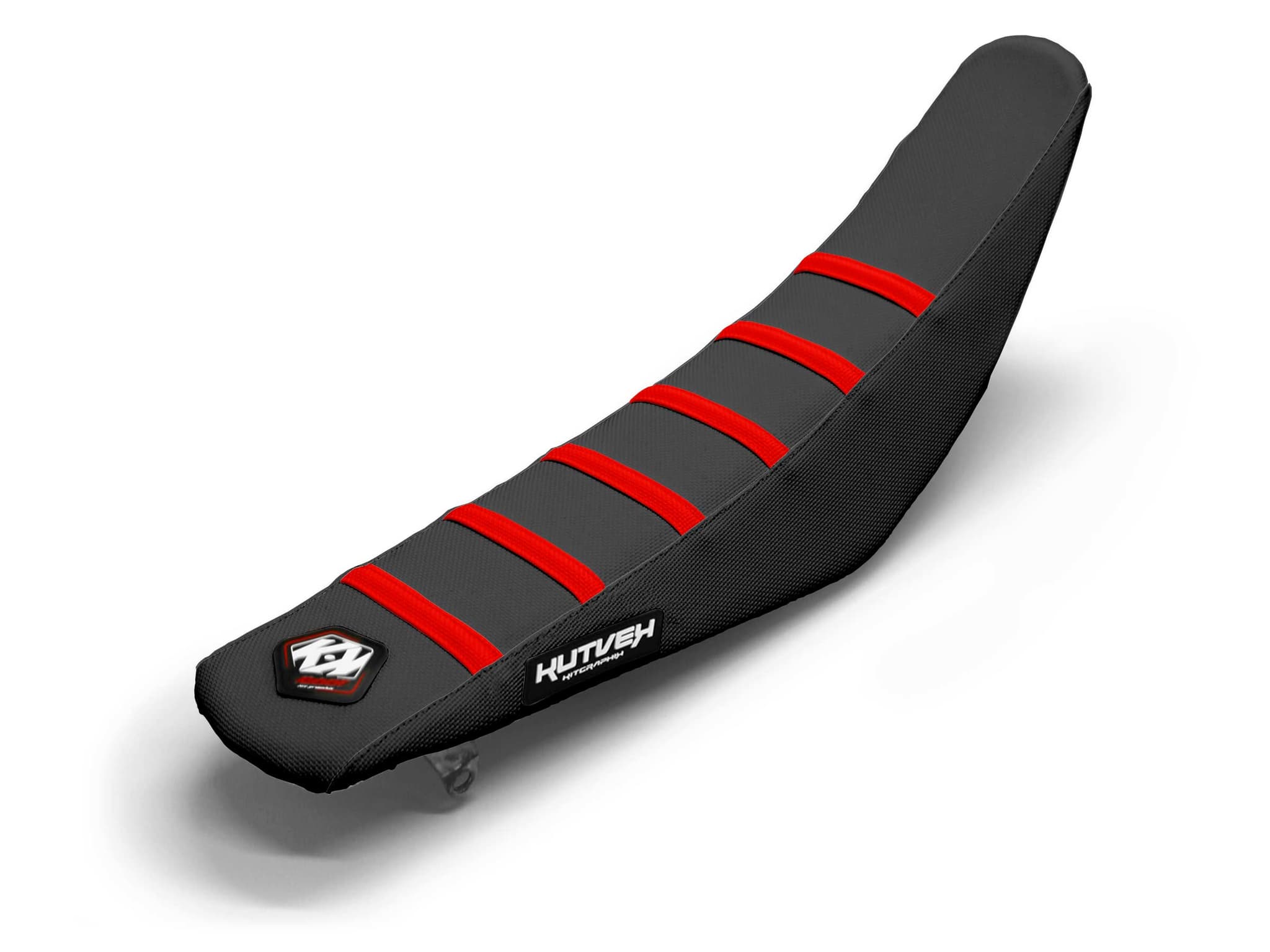 Dirt Bike Seat Cover Red/Black 6 Ribs