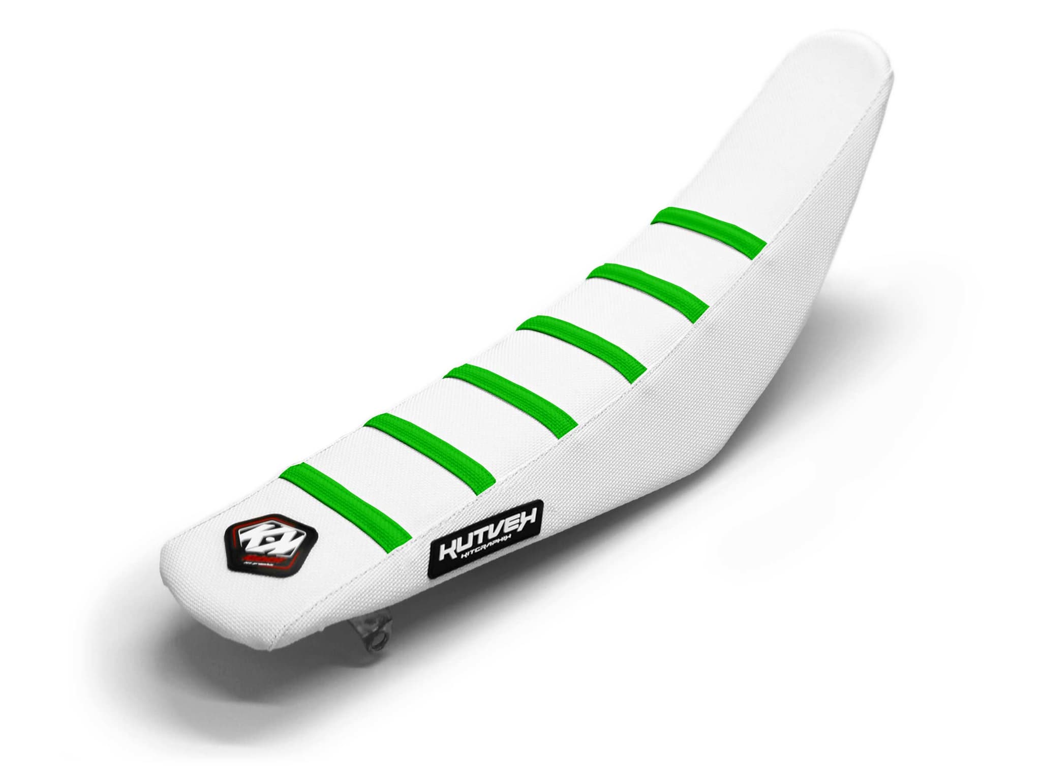 KAWASAKI Dirt Bike Seat Cover Green/White 6 Ribs