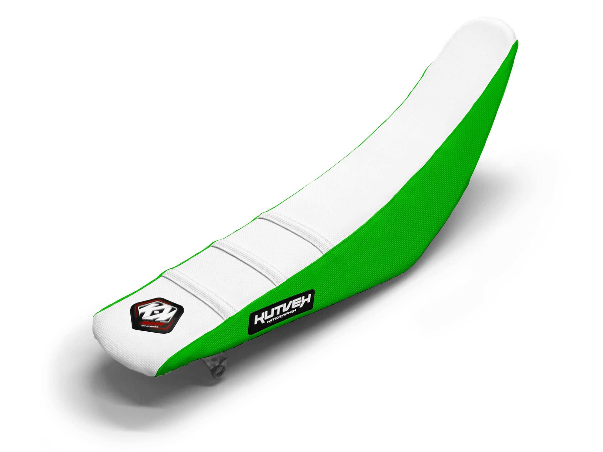 Dirt Bike Seat Cover KAWASAKI Green/White 3 Ribs