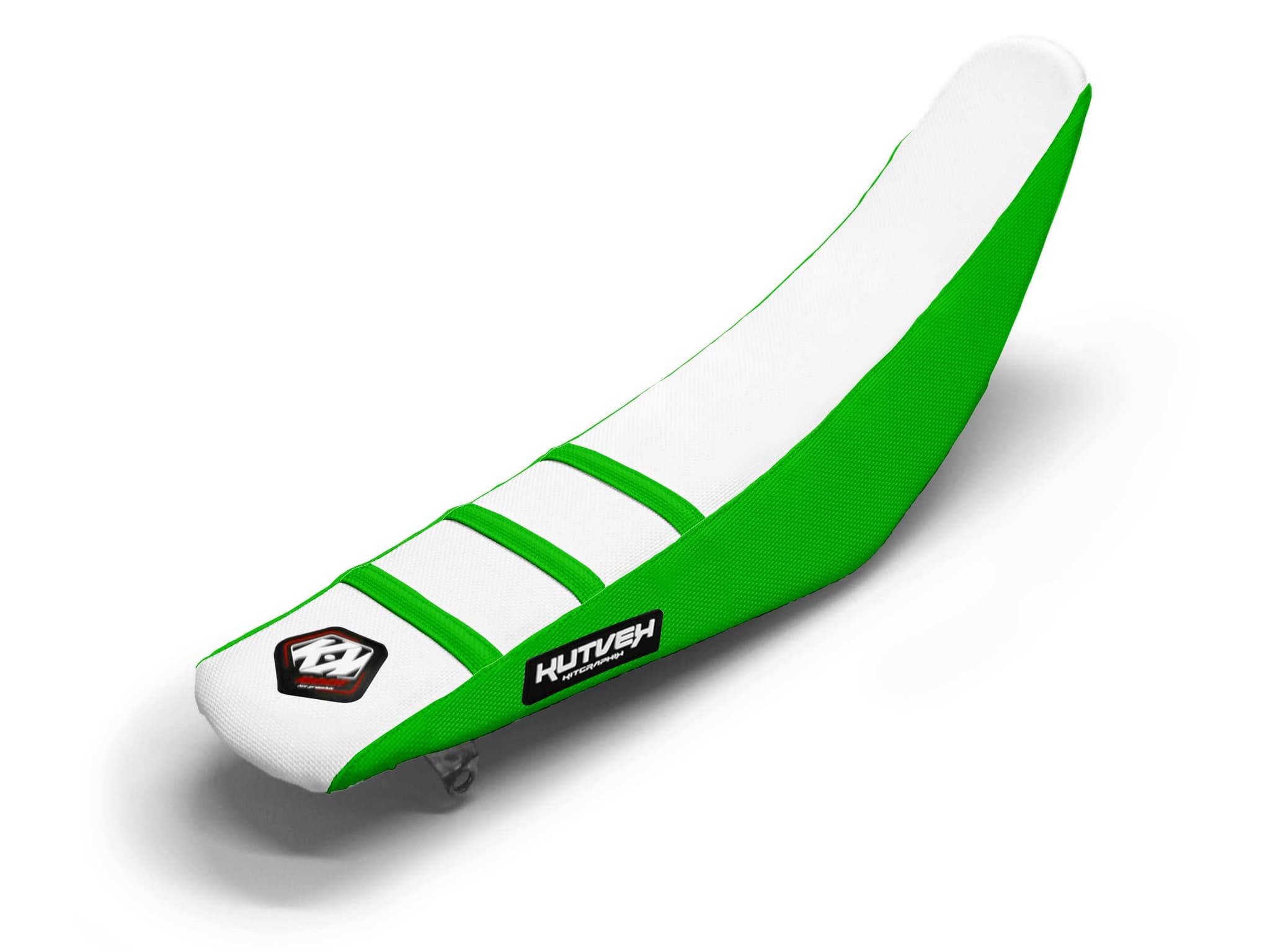Dirt Bike Seat Cover KAWASAKI Green/White 3 Ribs