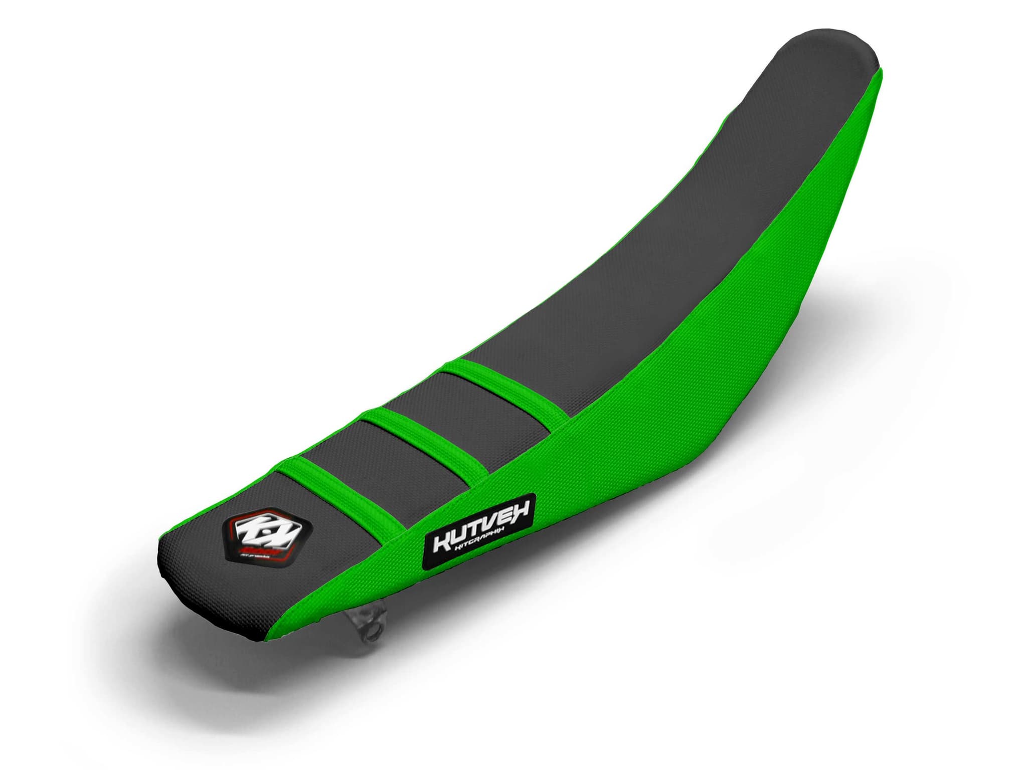 KAWASAKI Dirt Bike Seat Cover Green/Black 3 Ribs