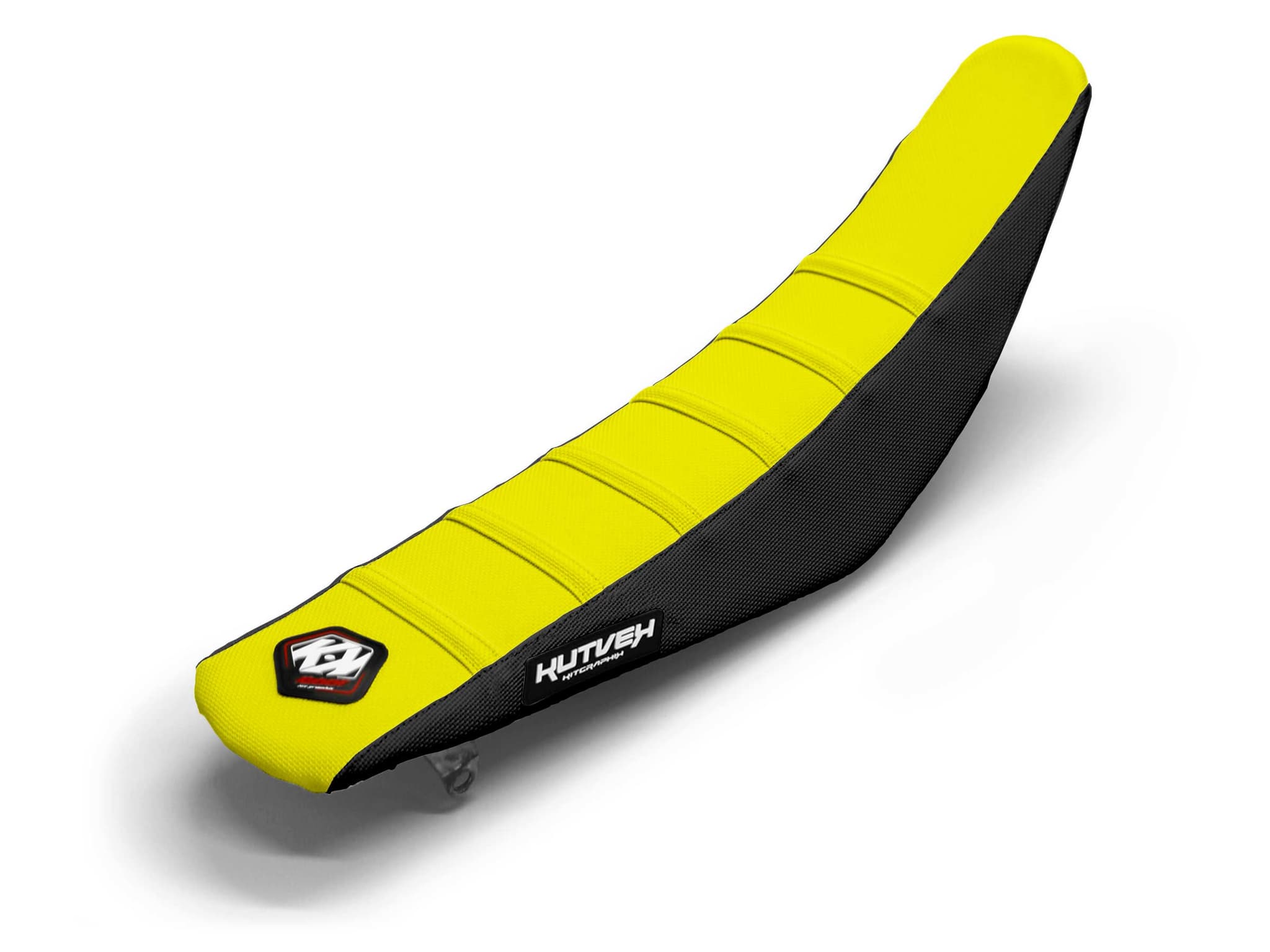 Dirt Bike Seat Cover Black/Yellow 6 Ribs
