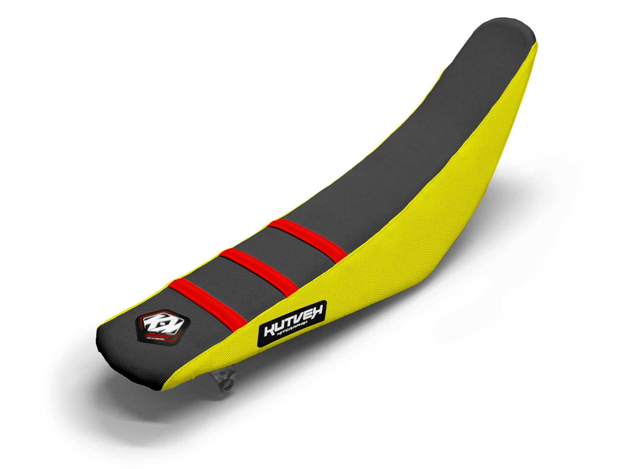 SUZUKI Dirt Bike Seat Cover Red/Black/Yellow 3 Ribs