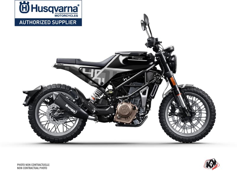 Kit Graphique Moto Sekment Husqvarna Svartpilen 401 Noir Gris